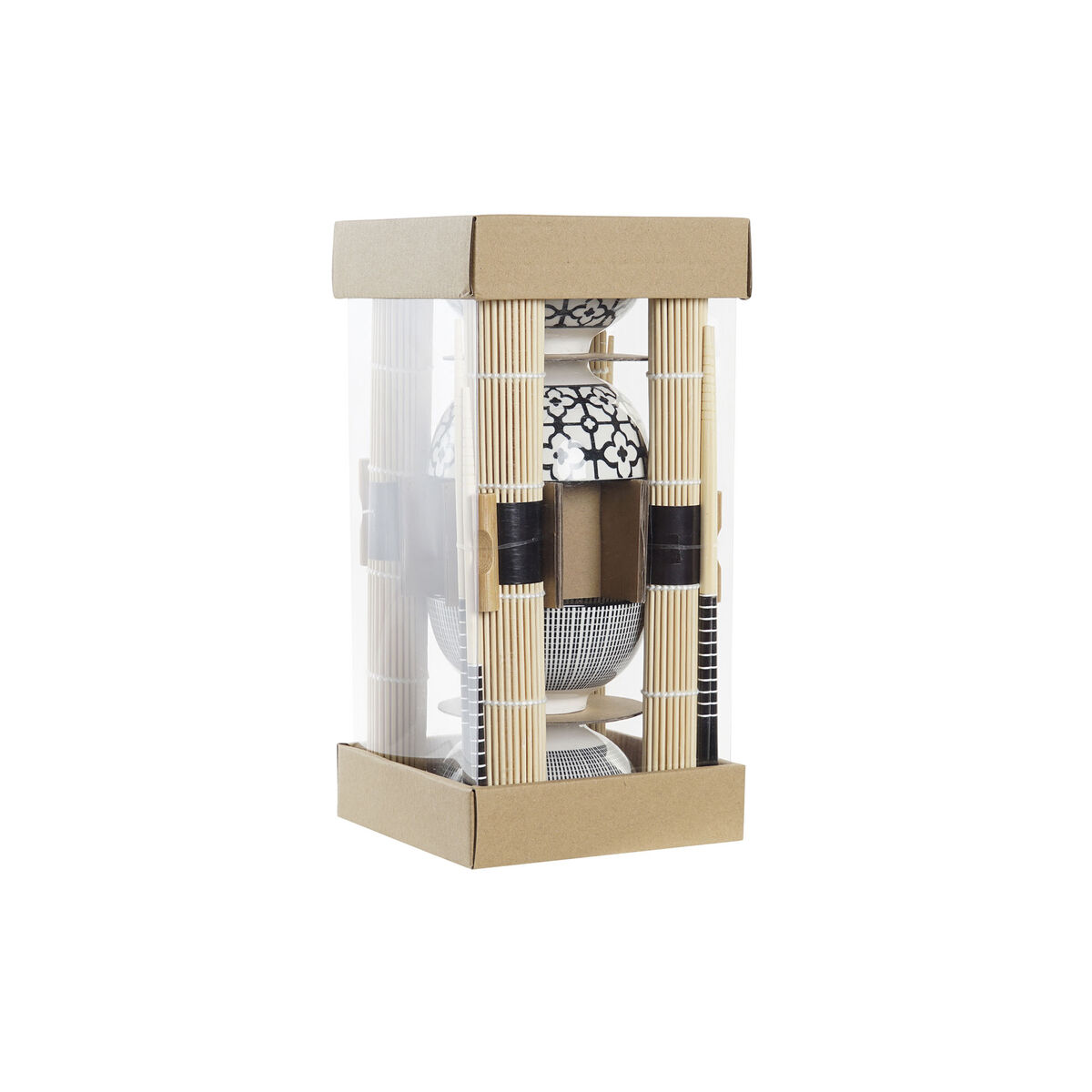 Sushiset DKD Home Decor 14,5 x 14,5 x 31 cm Svart Vit Stengods Orientalisk (16 Delar) - 2