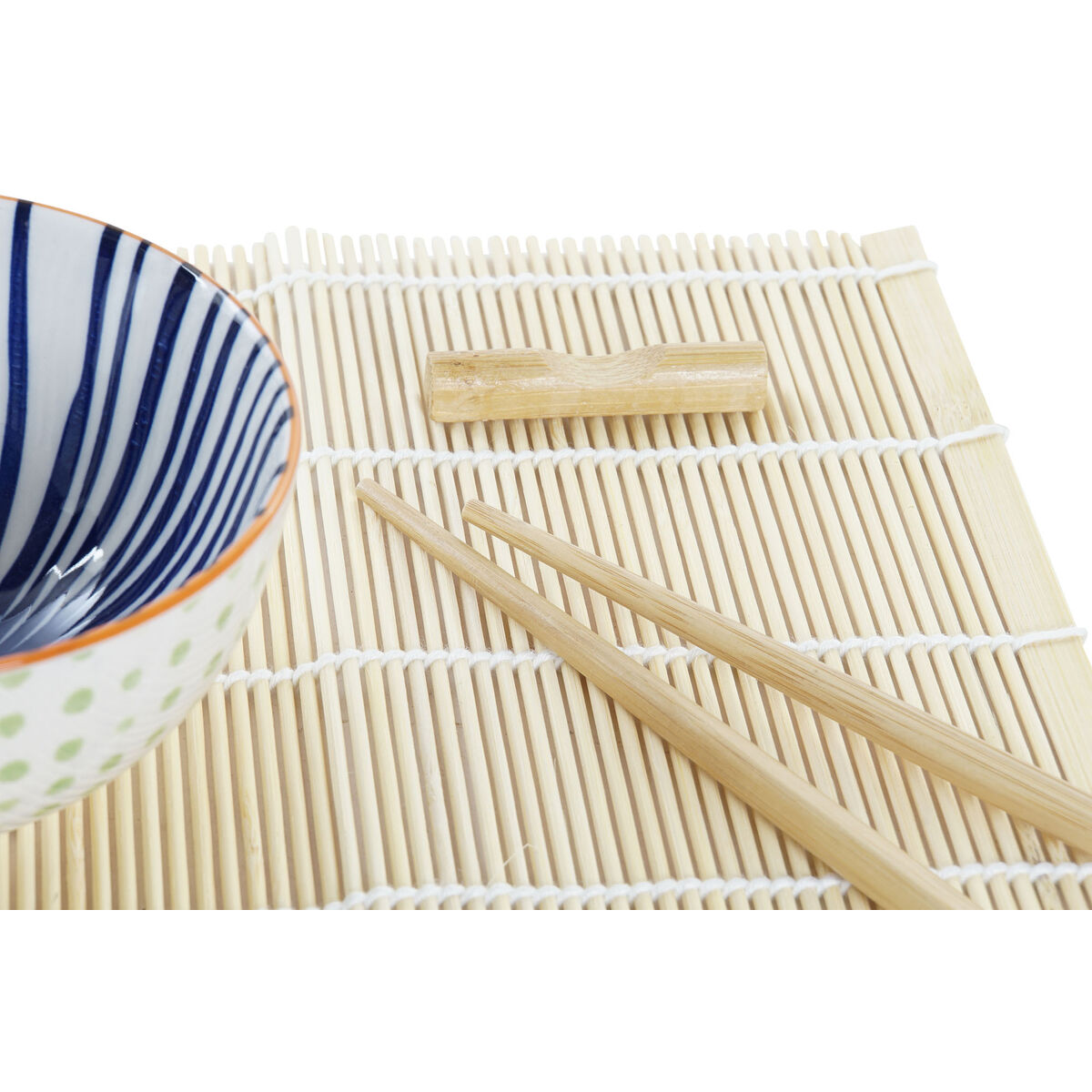 Sushiset DKD Home Decor 14,5 x 14,5 x 31 cm Blå Vit Stengods Orientalisk (16 Delar) - 3
