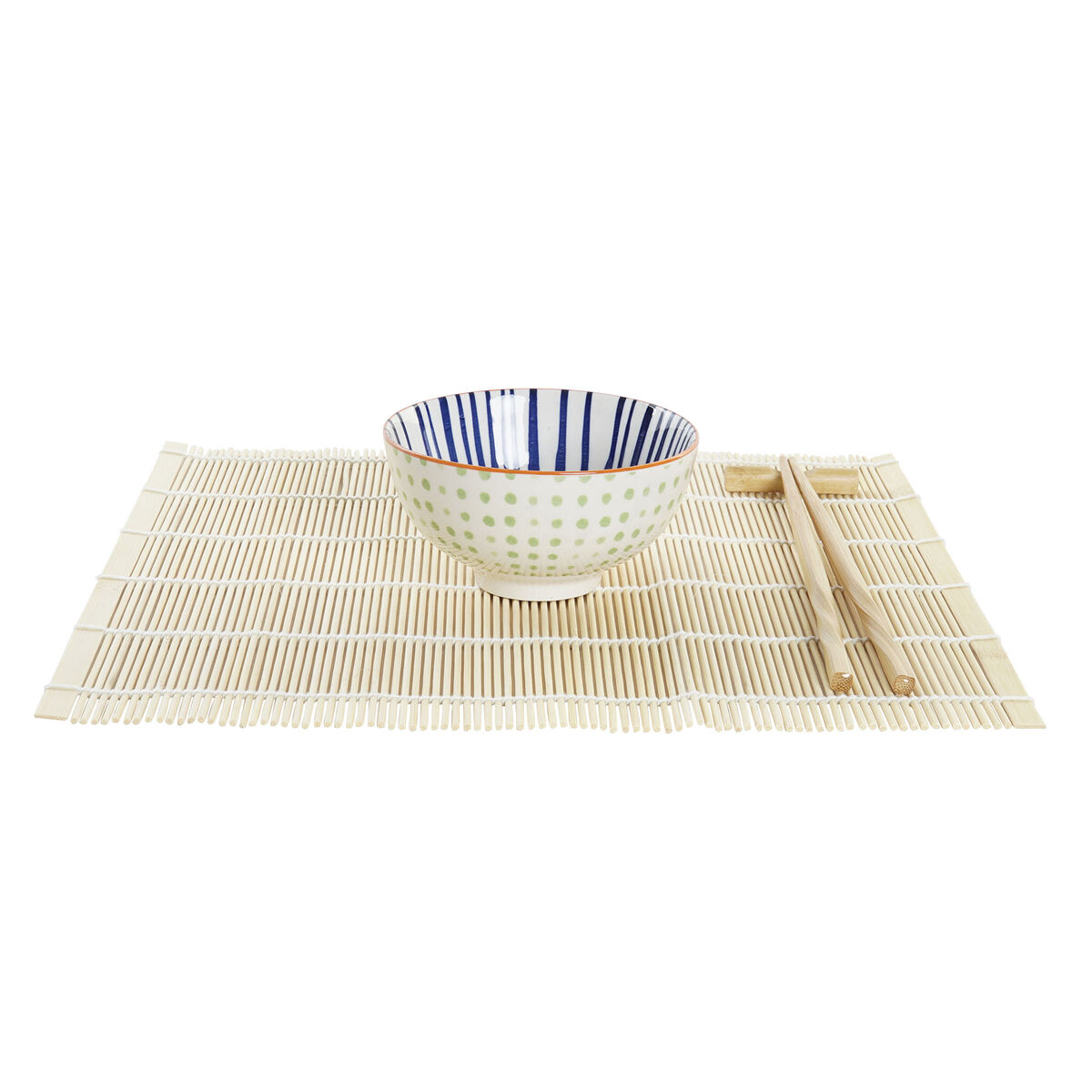 Sushiset DKD Home Decor 14,5 x 14,5 x 31 cm Blå Vit Stengods Orientalisk (16 Delar) - 4