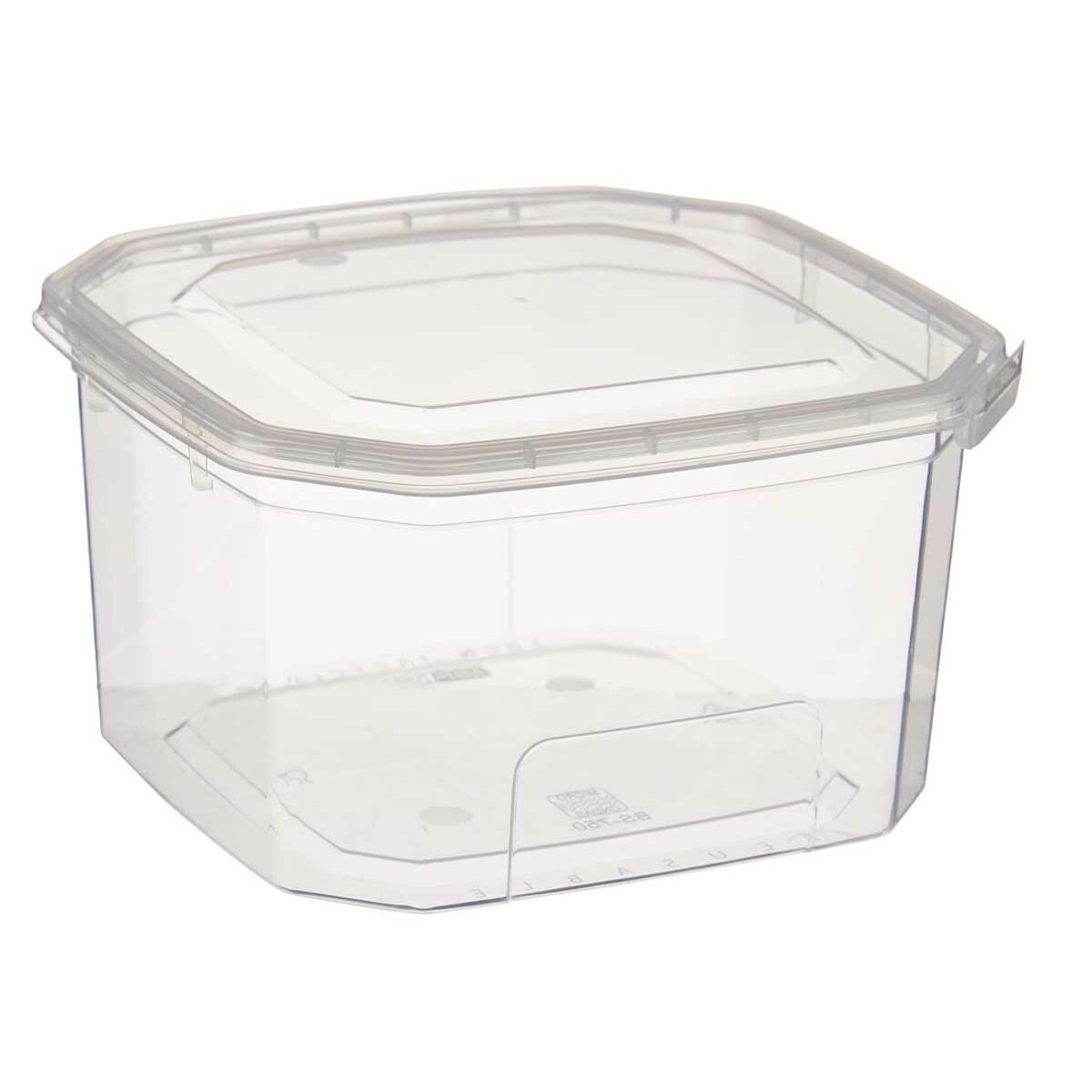 Rektangulär matlåda med lock Transparent polypropen 750 ml 12,8 x 7,5 x 13,5 cm (24 antal) - 2
