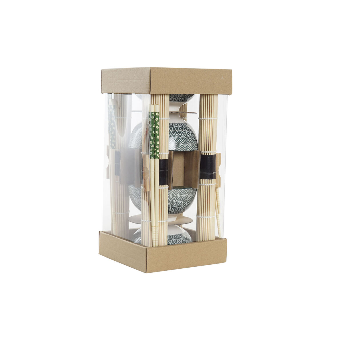 Sushiset DKD Home Decor 14,5 x 14,5 x 31 cm Grön Stengods Orientalisk (16 Delar) - 2