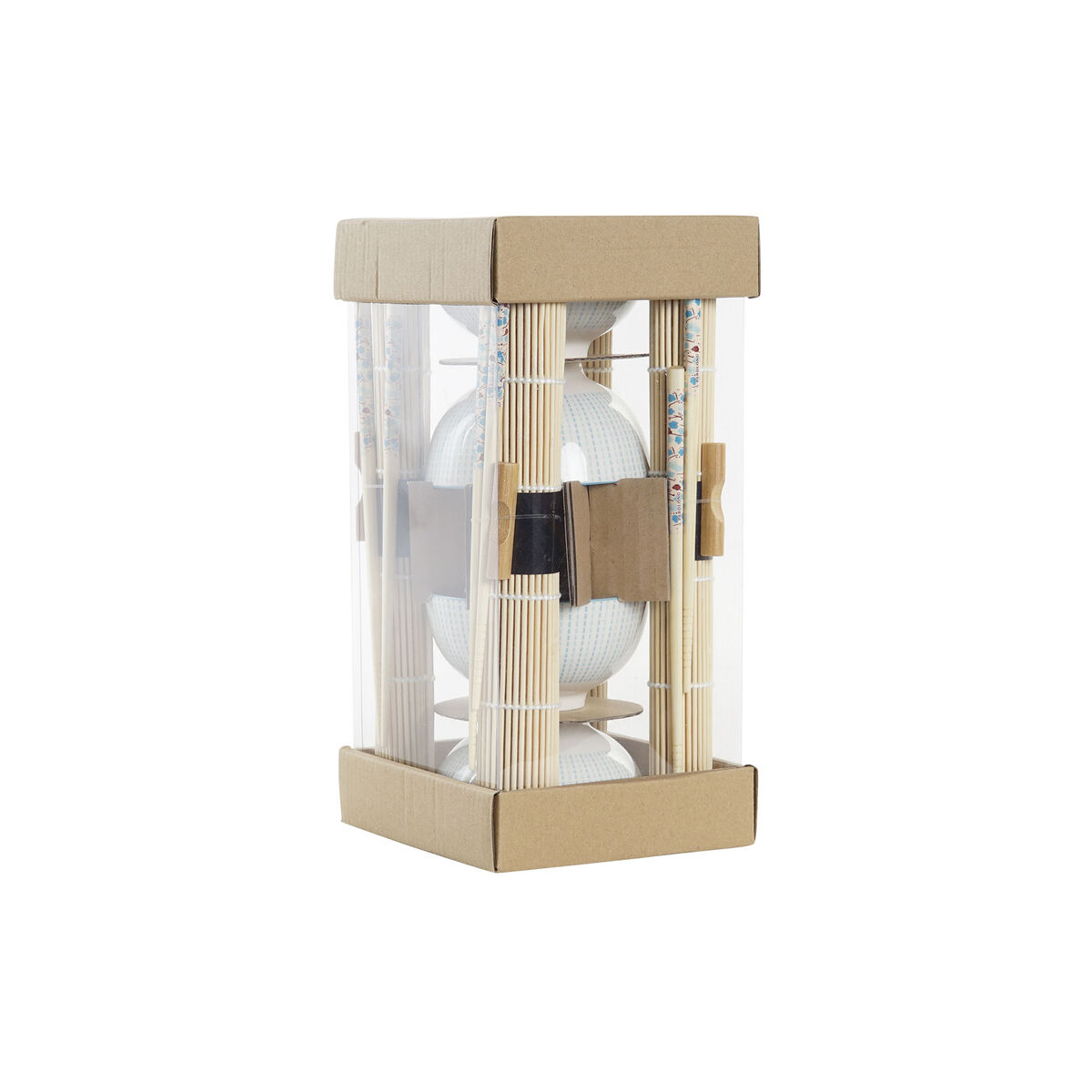 Sushiset DKD Home Decor 14,5 x 14,5 x 31 cm Blå Vit Stengods Orientalisk (16 Delar) - 2