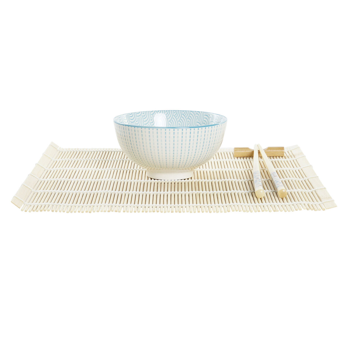 Sushiset DKD Home Decor 14,5 x 14,5 x 31 cm Blå Vit Stengods Orientalisk (16 Delar) - 4