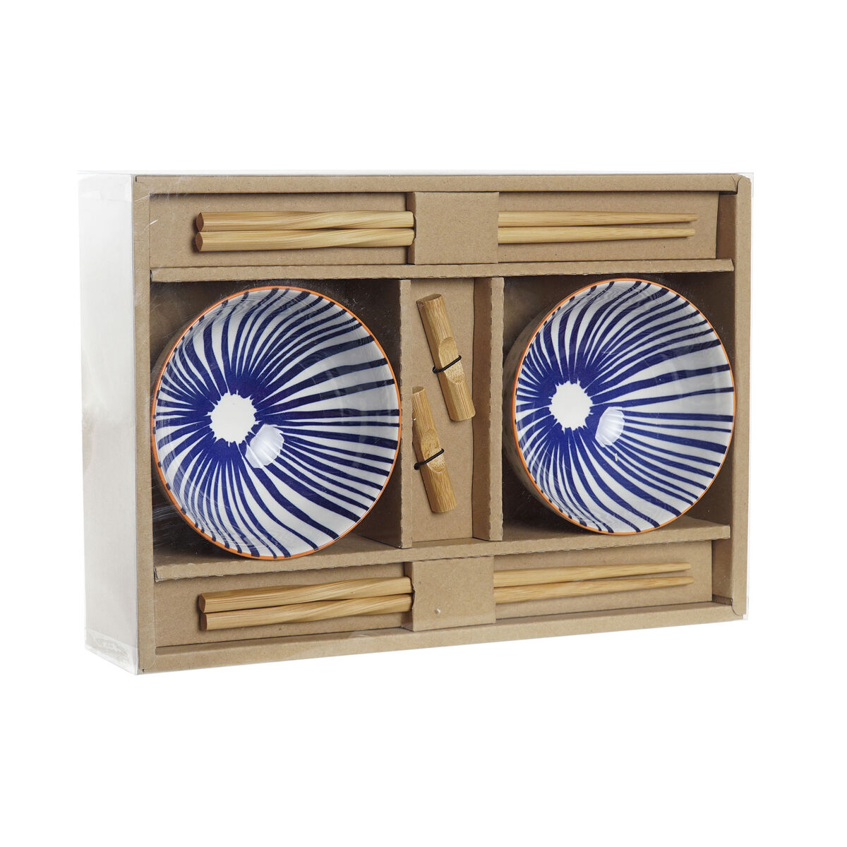 Sushiset DKD Home Decor Vit Bambu Stengods Orientalisk 30 x 21 x 7 cm (6 Delar) - 2