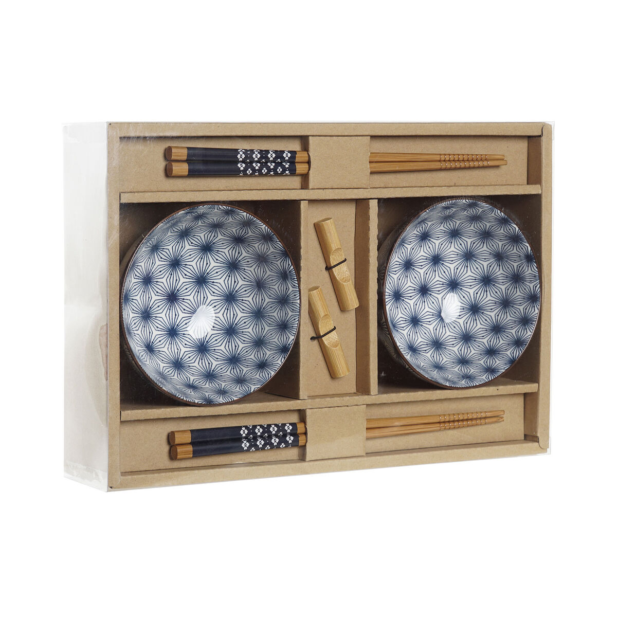 Sushiset DKD Home Decor Bambu Stengods Blå Orientalisk 30 x 21 x 7 cm (6 Delar) - 2