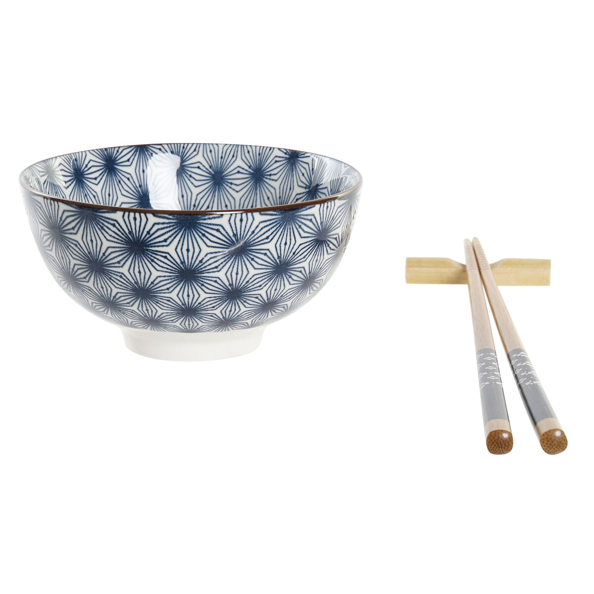 Sushiset DKD Home Decor Bambu Stengods Blå Orientalisk 30 x 21 x 7 cm (6 Delar) - 4