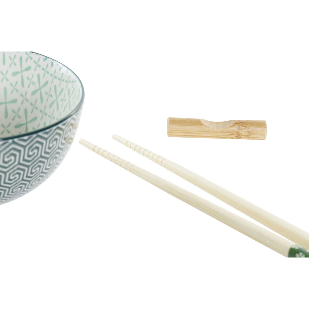 Sushiset DKD Home Decor Bambu Stengods Vit Grön Orientalisk 30 x 21 x 7 cm (6 Delar) - 4