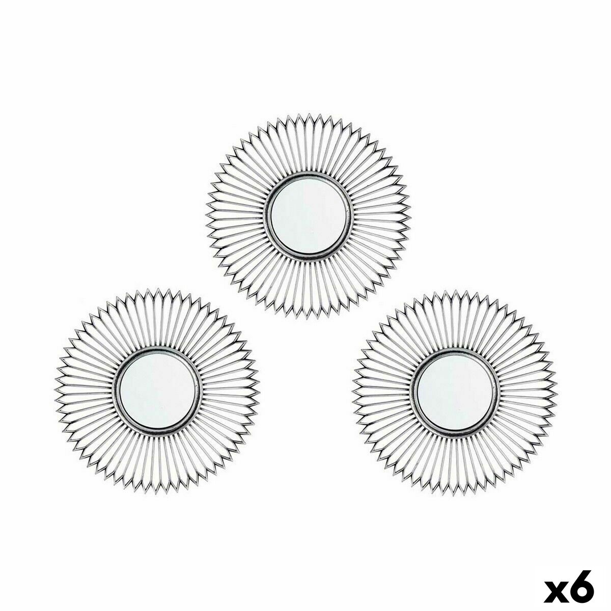 Spegelspel Svart Silvrig Plast 24,5 x 1,5 x 24,5 cm (6 antal)
