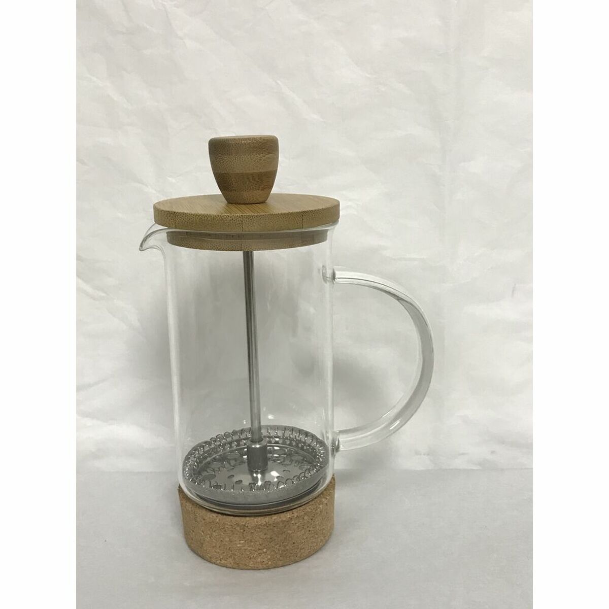 Kaffepress DKD Home Decor Transparent Naturell Bambu Borosilikatglas 350 ml 16 x 9 x 18,5 cm - 4