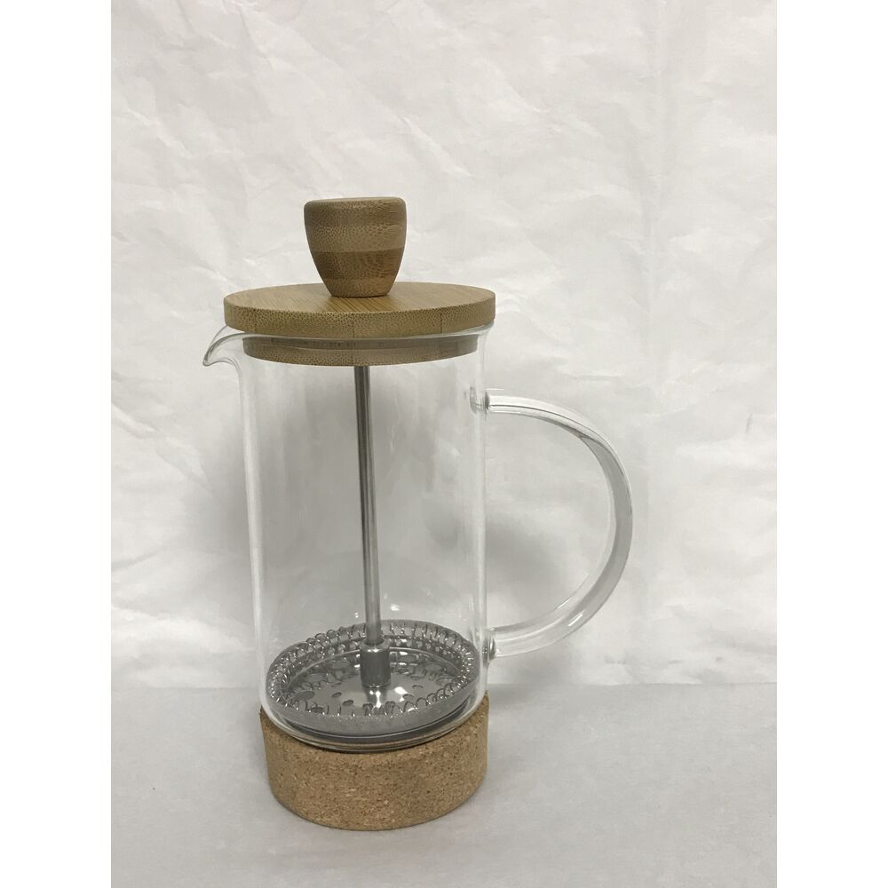 Kaffepress DKD Home Decor Transparent Naturell Bambu Borosilikatglas 350 ml 16 x 9 x 18,5 cm - 2