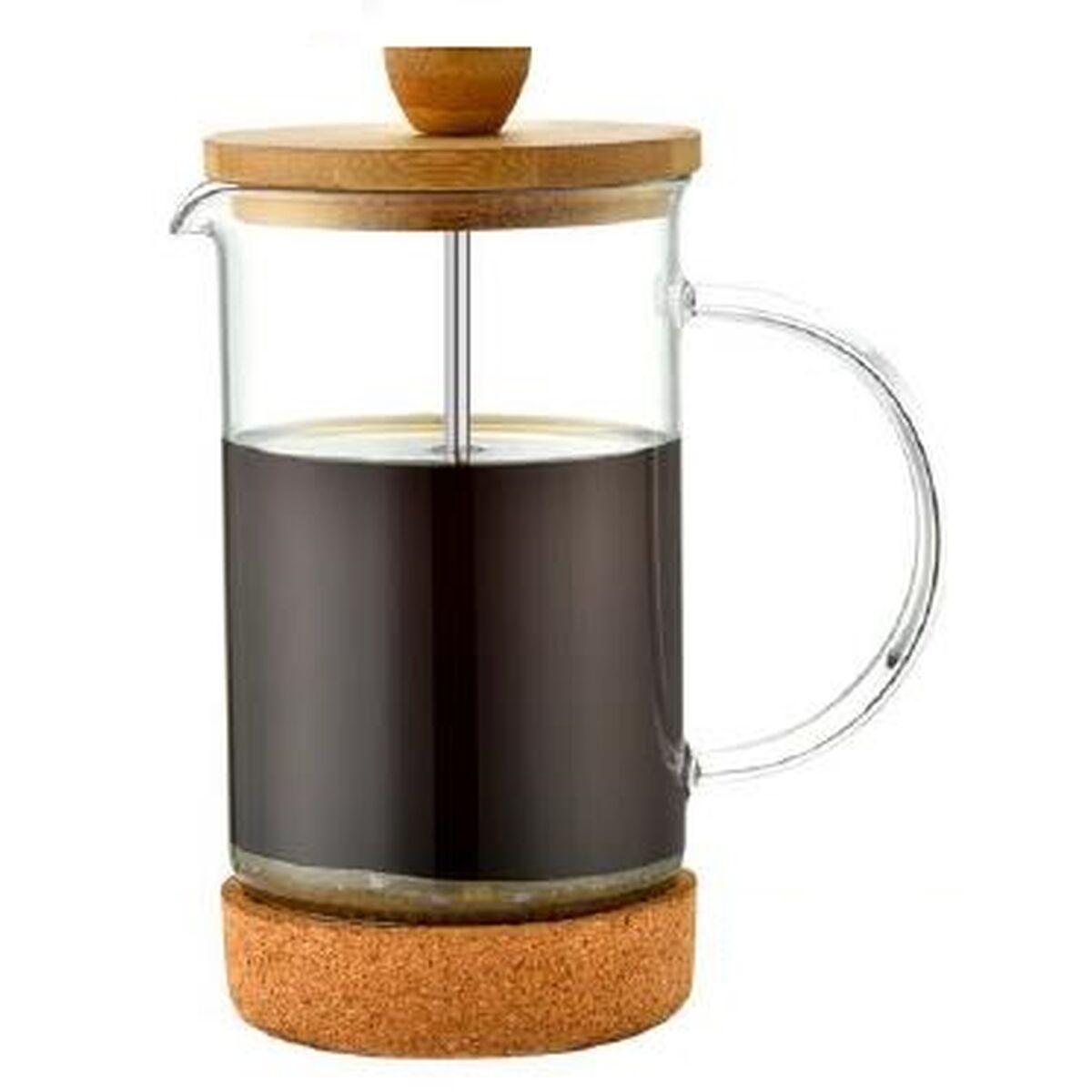 Kaffepress DKD Home Decor Transparent Naturell Bambu Borosilikatglas 600 ml 16 x 9 x 18,5 cm - 3