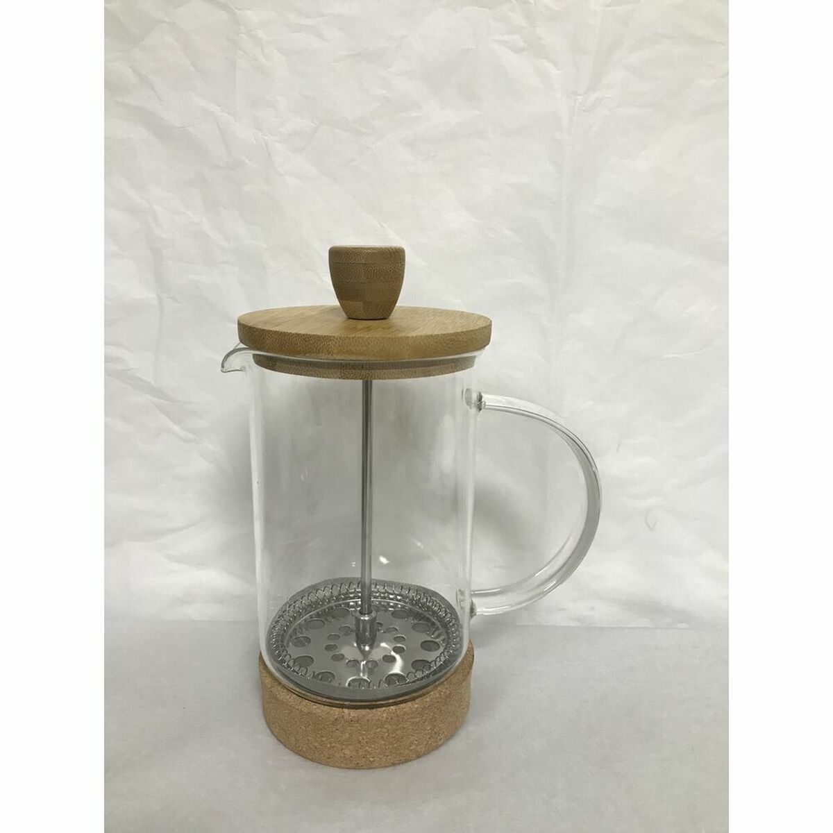 Kaffepress DKD Home Decor Transparent Naturell Bambu Borosilikatglas 600 ml 16 x 9 x 18,5 cm - 4