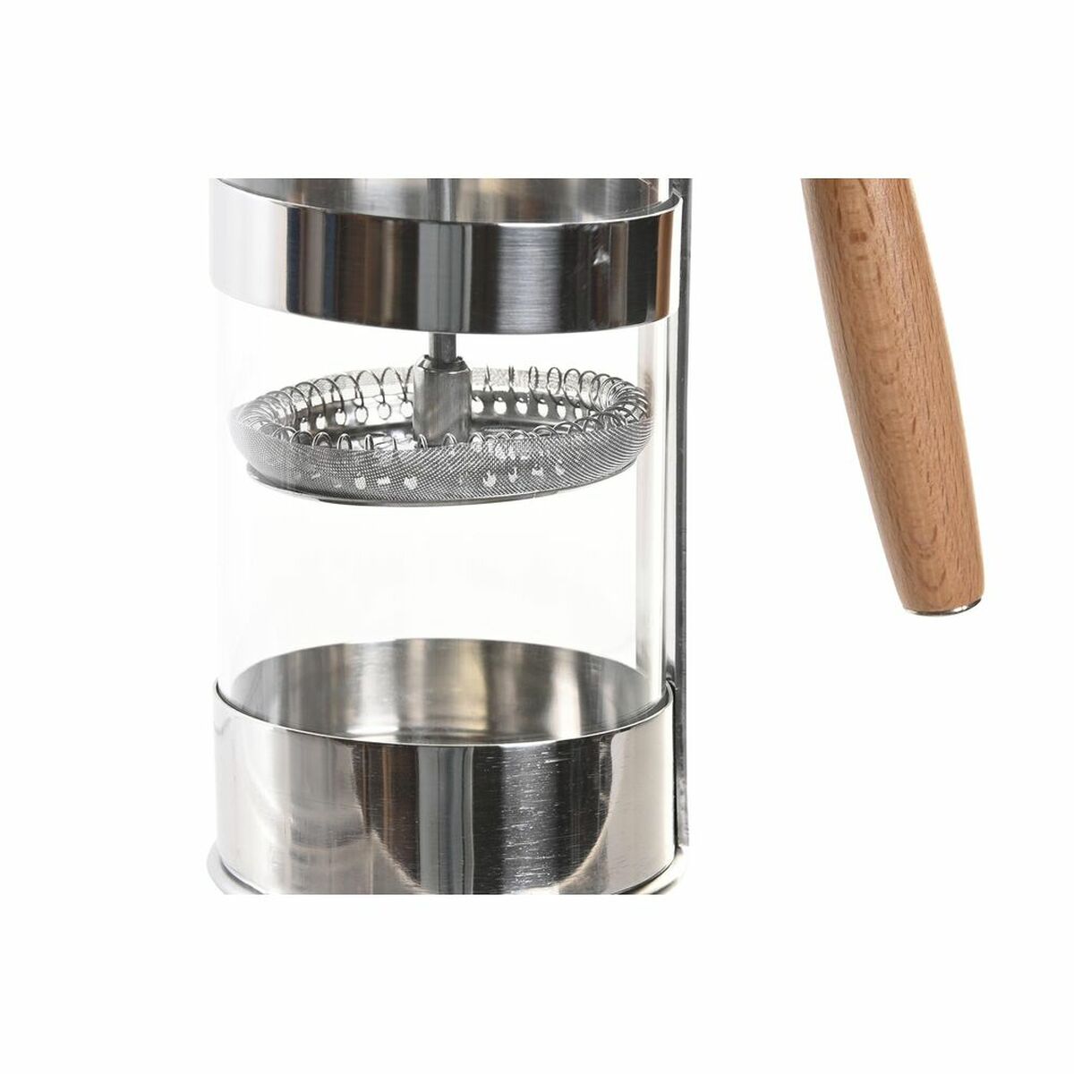 Kaffepress DKD Home Decor Silvrig Naturell Rostfritt stål Borosilikatglas 350 ml 16 x 9 x 18,5 cm - 5