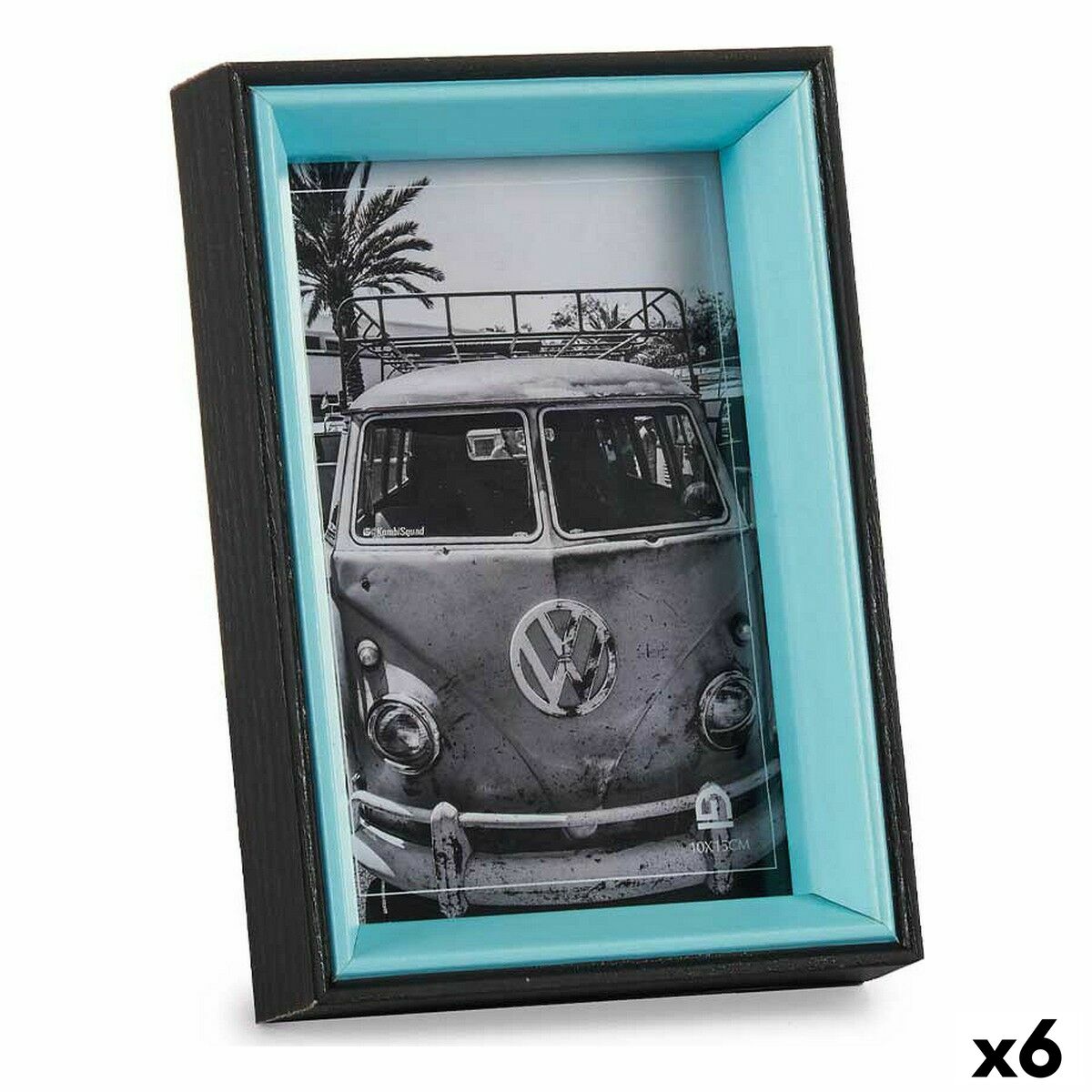 Fotoram 3 x 17 x 12 cm Glas Svart Blå Trä MDF (6 antal)