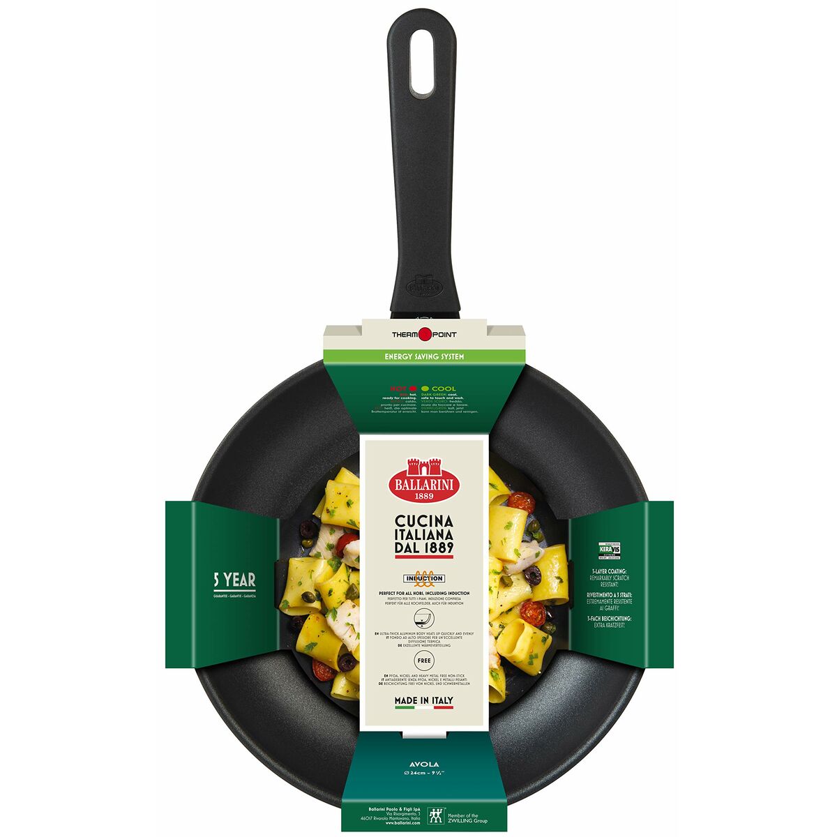 Stekpanna Ballarini 75002-911-0 Vit Svart Rostfritt stål Aluminium Titan 1 Delar Ø 28 cm - 2