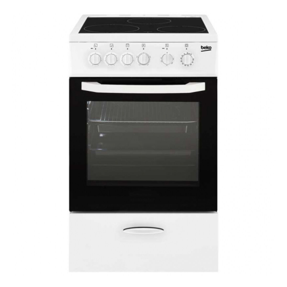 Spis med ugn och keramisk platta BEKO CSS48100GW Vit