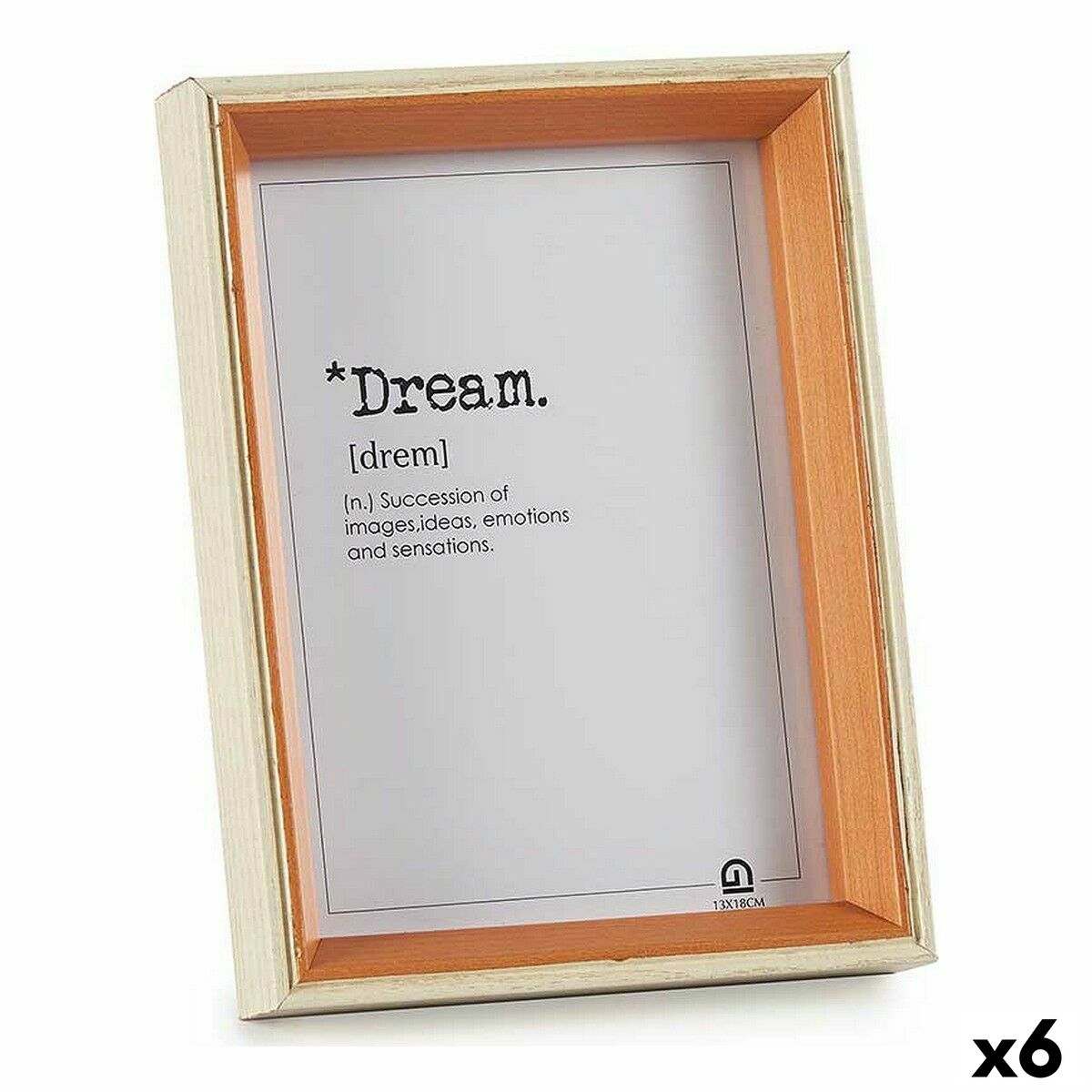 Fotoram 14,7 x 20 x 3 cm Glas Brun Vit Trä MDF (6 antal)