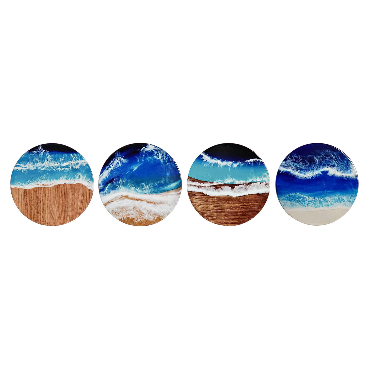 Underlägg DKD Home Decor Dolomite Strand Kork Medelhavs (4 pcs) - 3