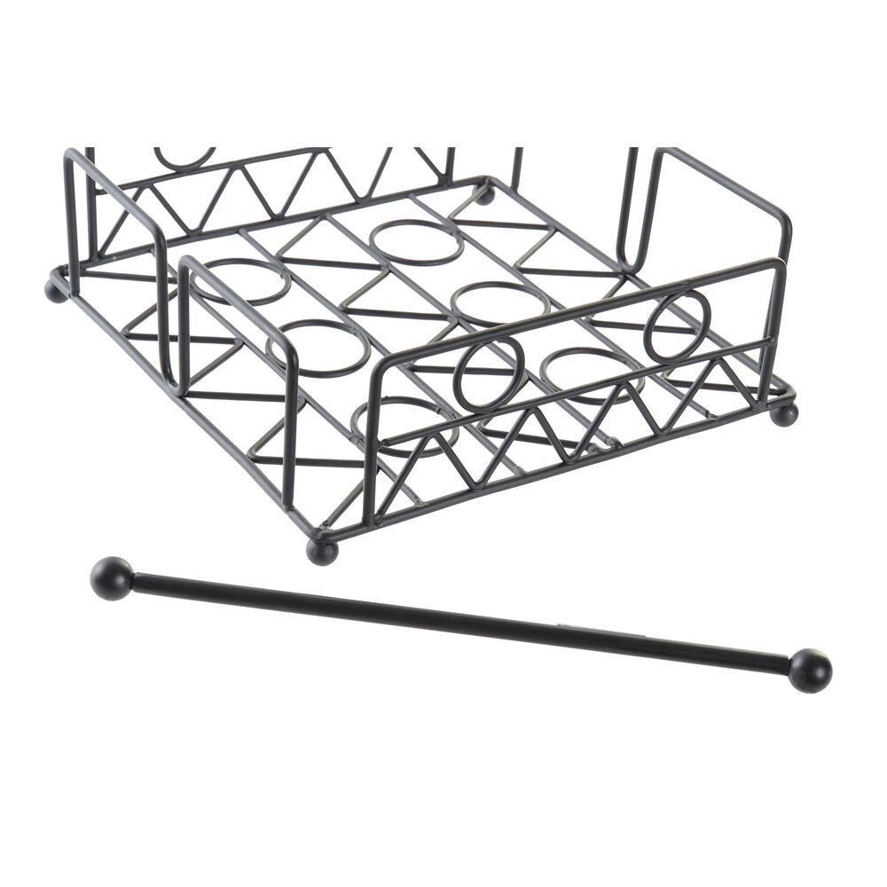 Servetthållare DKD Home Decor Geometrisk Svart Metall 18 x 18 x 7 cm - 3