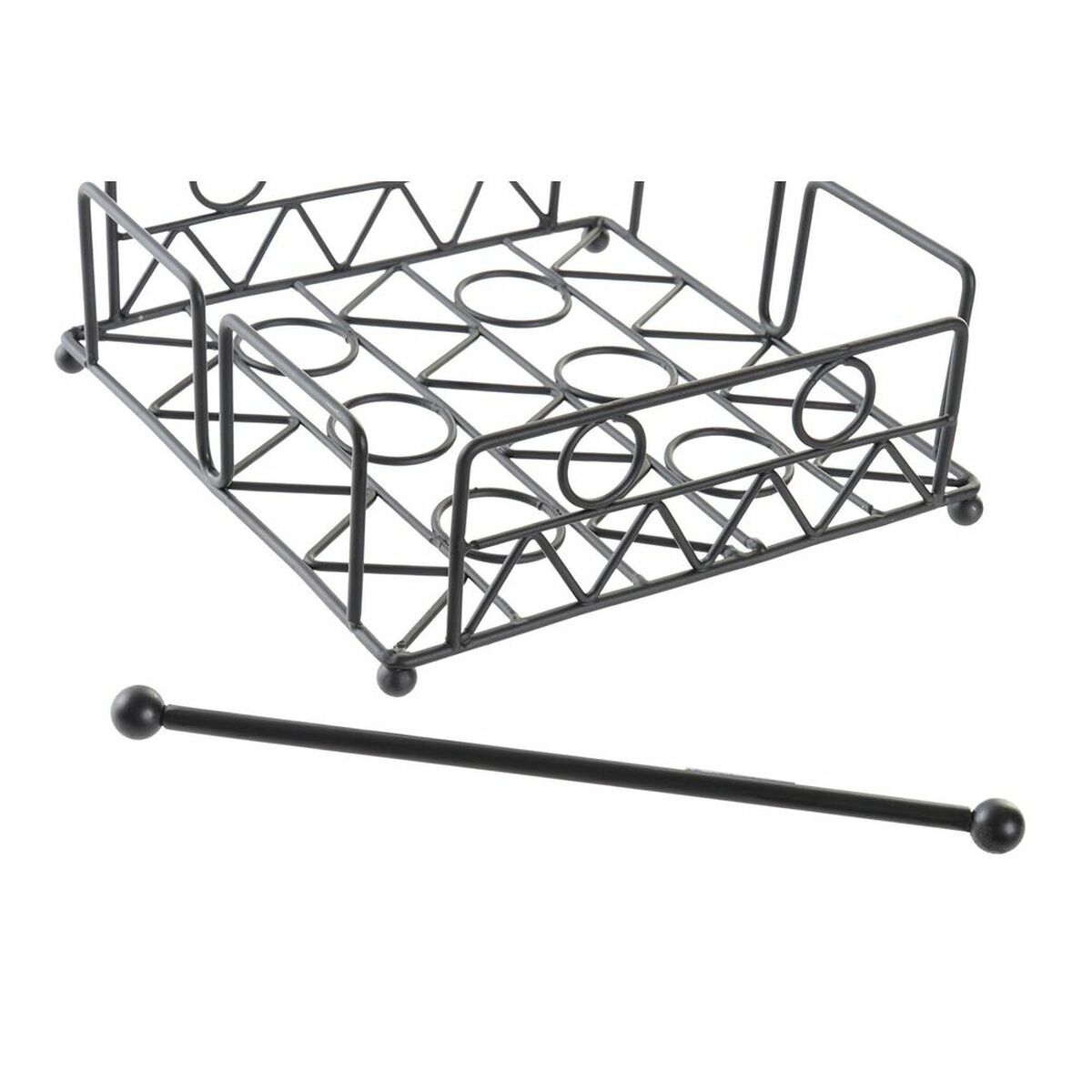 Servetthållare DKD Home Decor Geometrisk Svart Metall 18 x 18 x 7 cm - 6