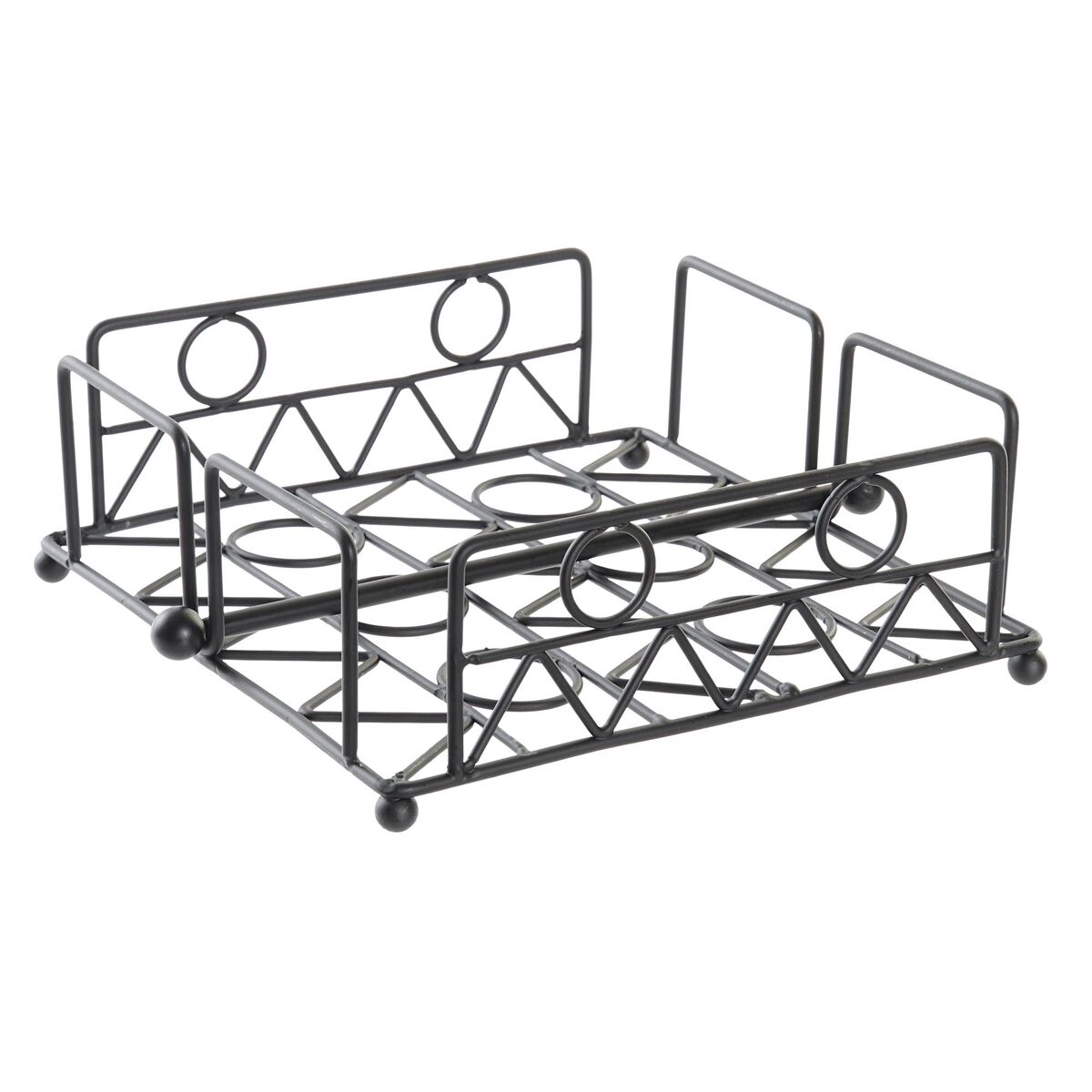 Servetthållare DKD Home Decor Geometrisk Svart Metall 18 x 18 x 7 cm - 4