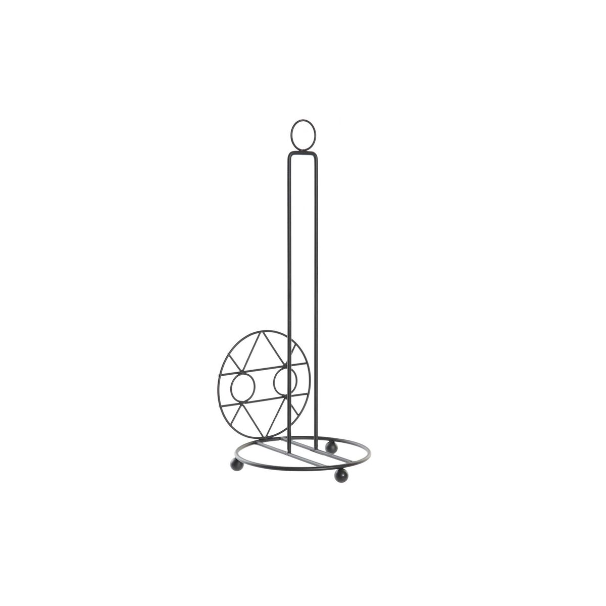 Hushållspappershållare DKD Home Decor Svart Metall 15,5 x 15,5 x 39,5 cm - 4