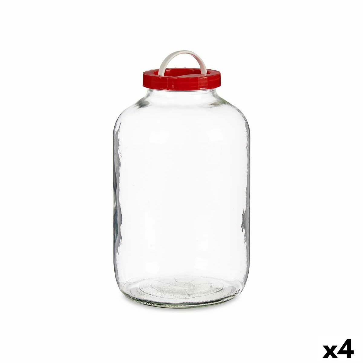 Burk Lock med handtag Röd polypropen 8 L 20,5 x 33 x 20,5 cm (4 antal)