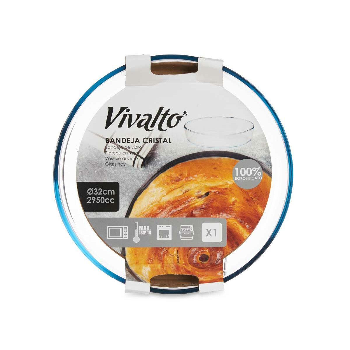 Ugnsplåt Transparent Borosilikatglas 31,5 x 5 x 31,5 cm (6 antal) - 2