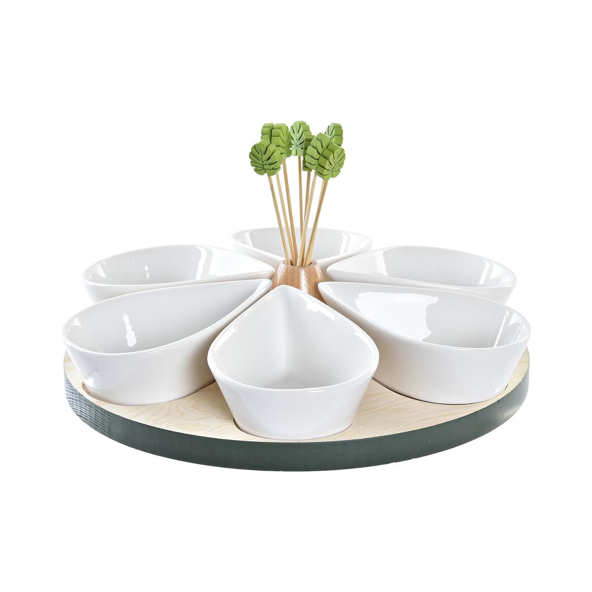 Tilltuggsset DKD Home Decor Metall Bambu Stengods Tropiskt 15 Delar 30 x 40 cm 23,5 x 23,5 x 1,5 cm (15 antal)