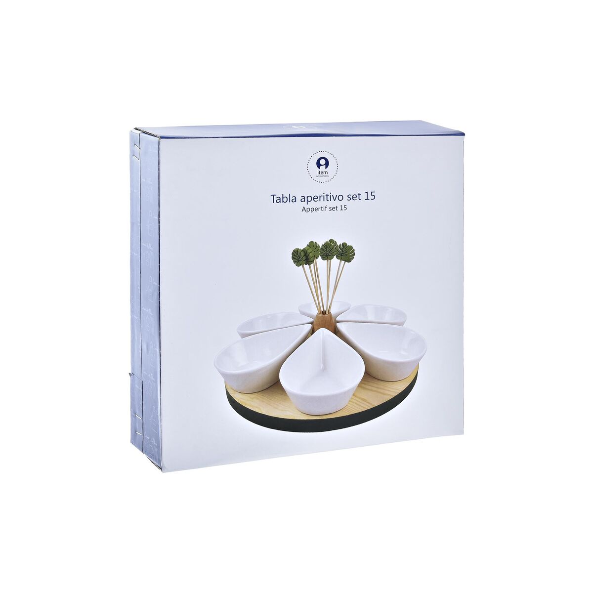 Tilltuggsset DKD Home Decor Metall Bambu Stengods Tropiskt 15 Delar 30 x 40 cm 23,5 x 23,5 x 1,5 cm (15 antal) - 2