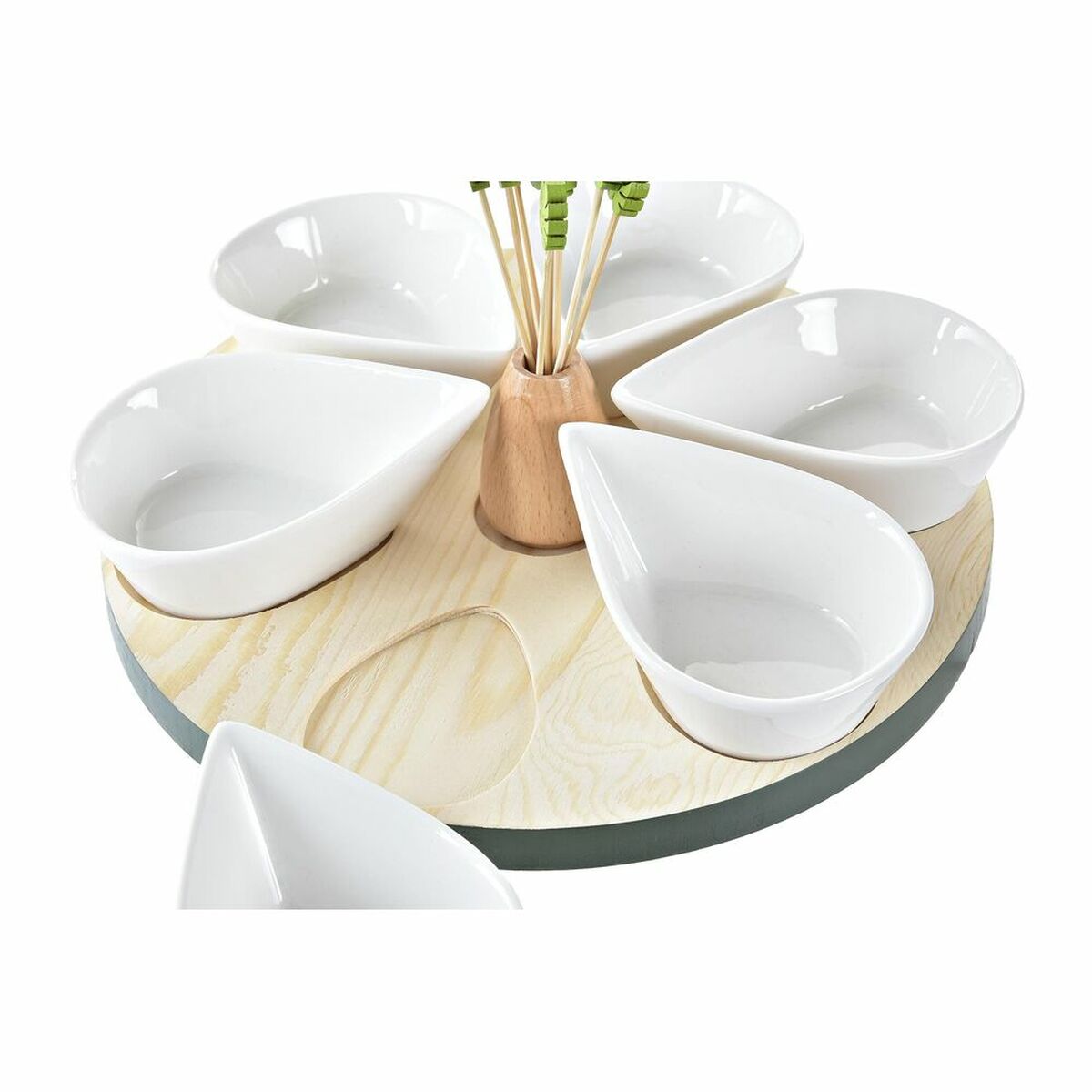 Tilltuggsset DKD Home Decor Metall Bambu Stengods Tropiskt 15 Delar 30 x 40 cm 23,5 x 23,5 x 1,5 cm (15 antal) - 4