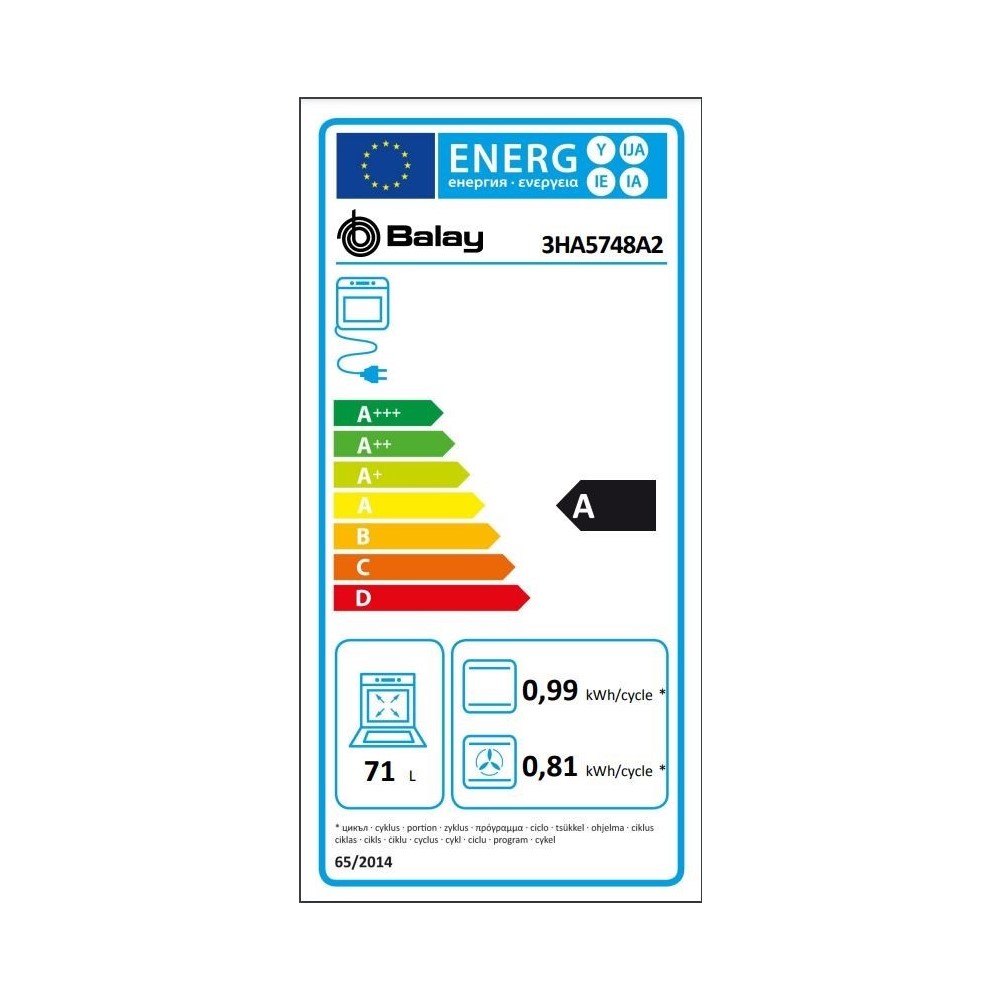 Ugn Balay 3HA5748A2 71 L 3600 W - 2
