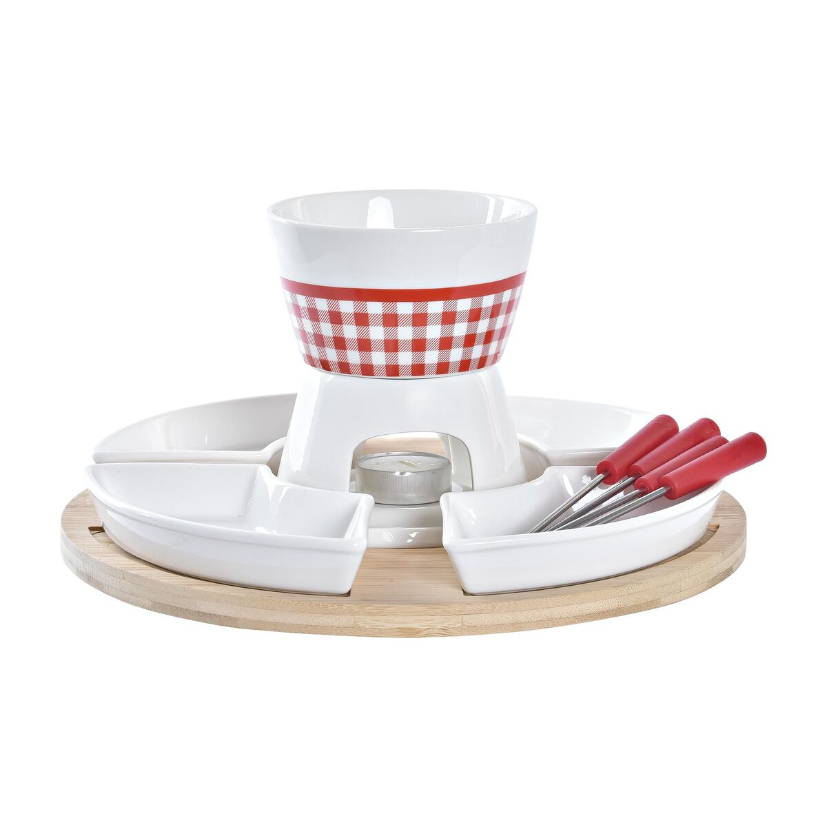 Fondue DKD Home Decor Röd 26,5 x 26,5 x 1,5 cm (10 pcs)
