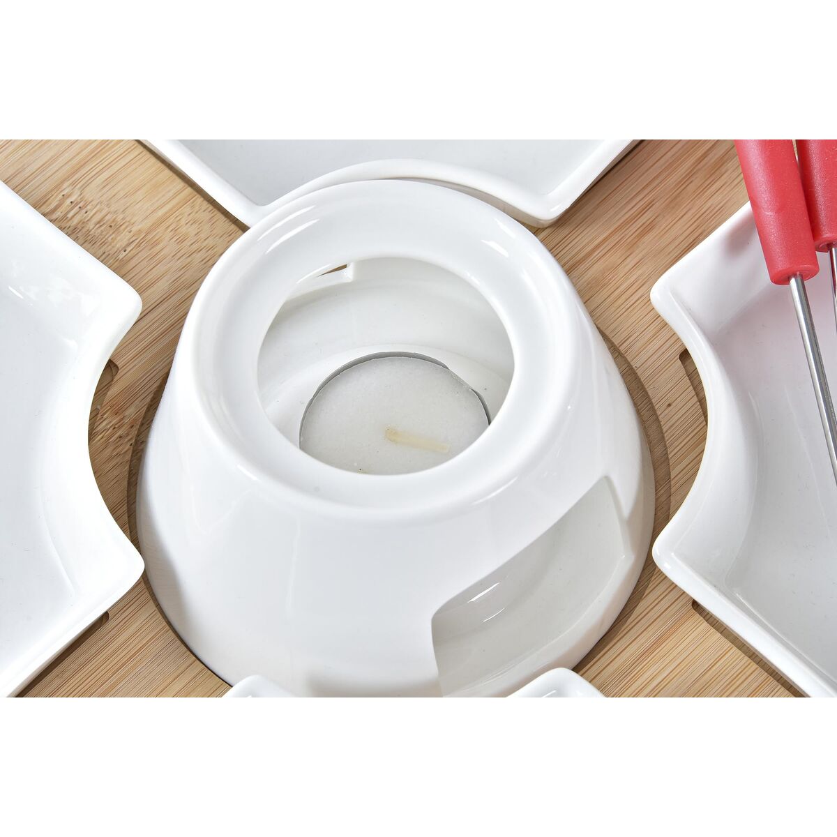 Fondue DKD Home Decor Röd 26,5 x 26,5 x 1,5 cm (10 pcs) - 3