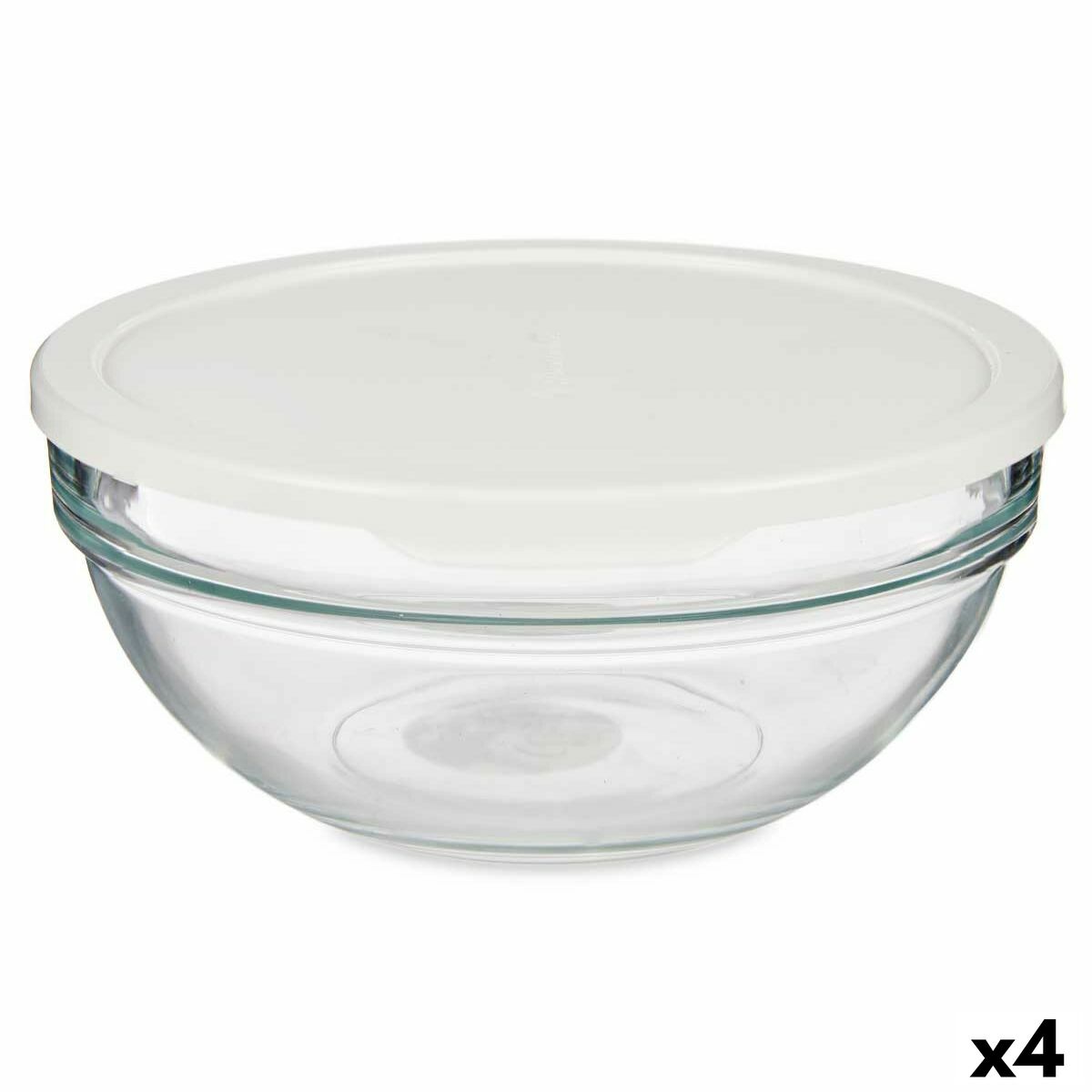Rund matlåda med lock Chefs Vit 1,135 L 17,2 x 7,6 x 17,2 cm (4 antal)