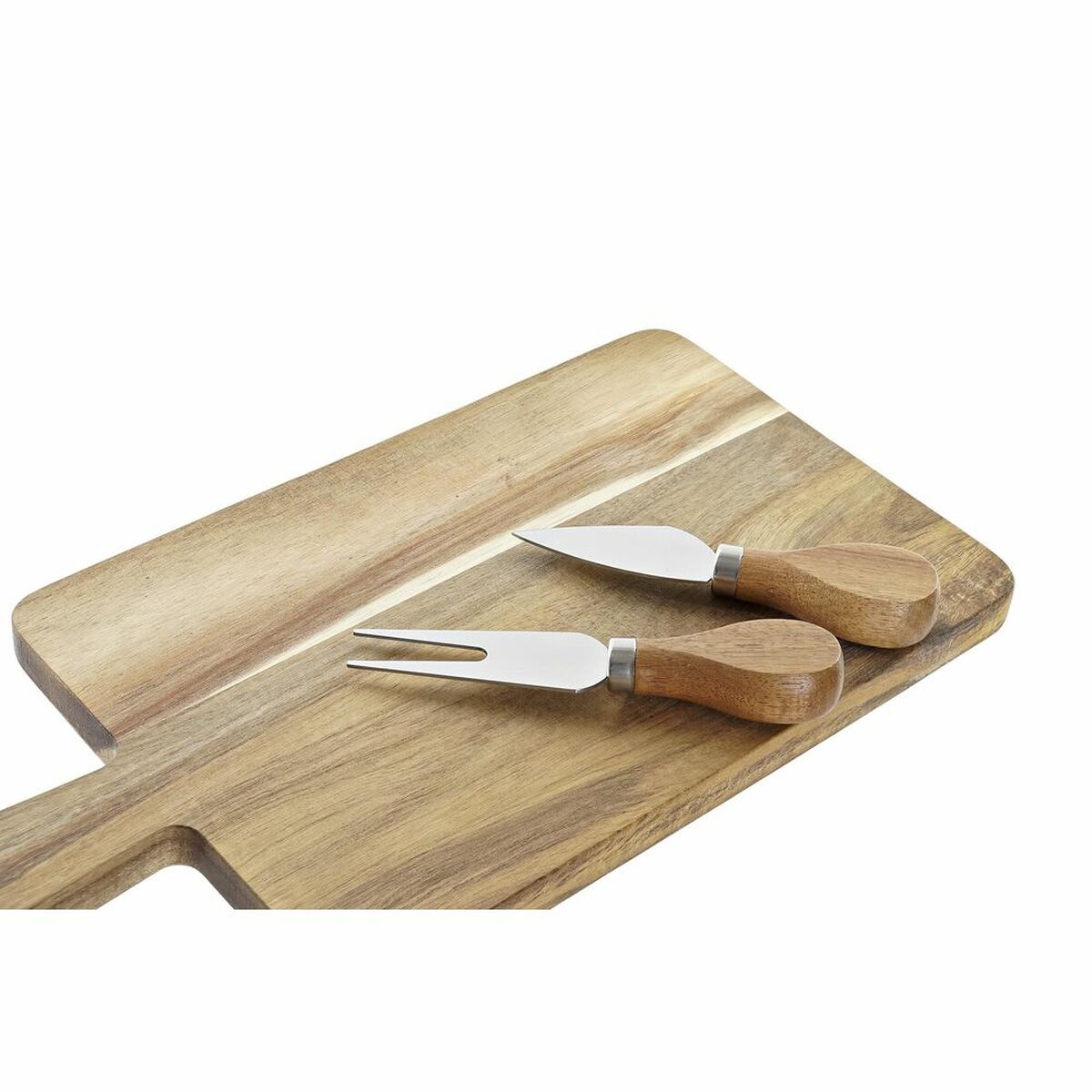 Skärbräda DKD Home Decor 2 knivar Rostfritt stål Akaciaträ 34 x 16 x 3,2 cm (3 pcs) - 2