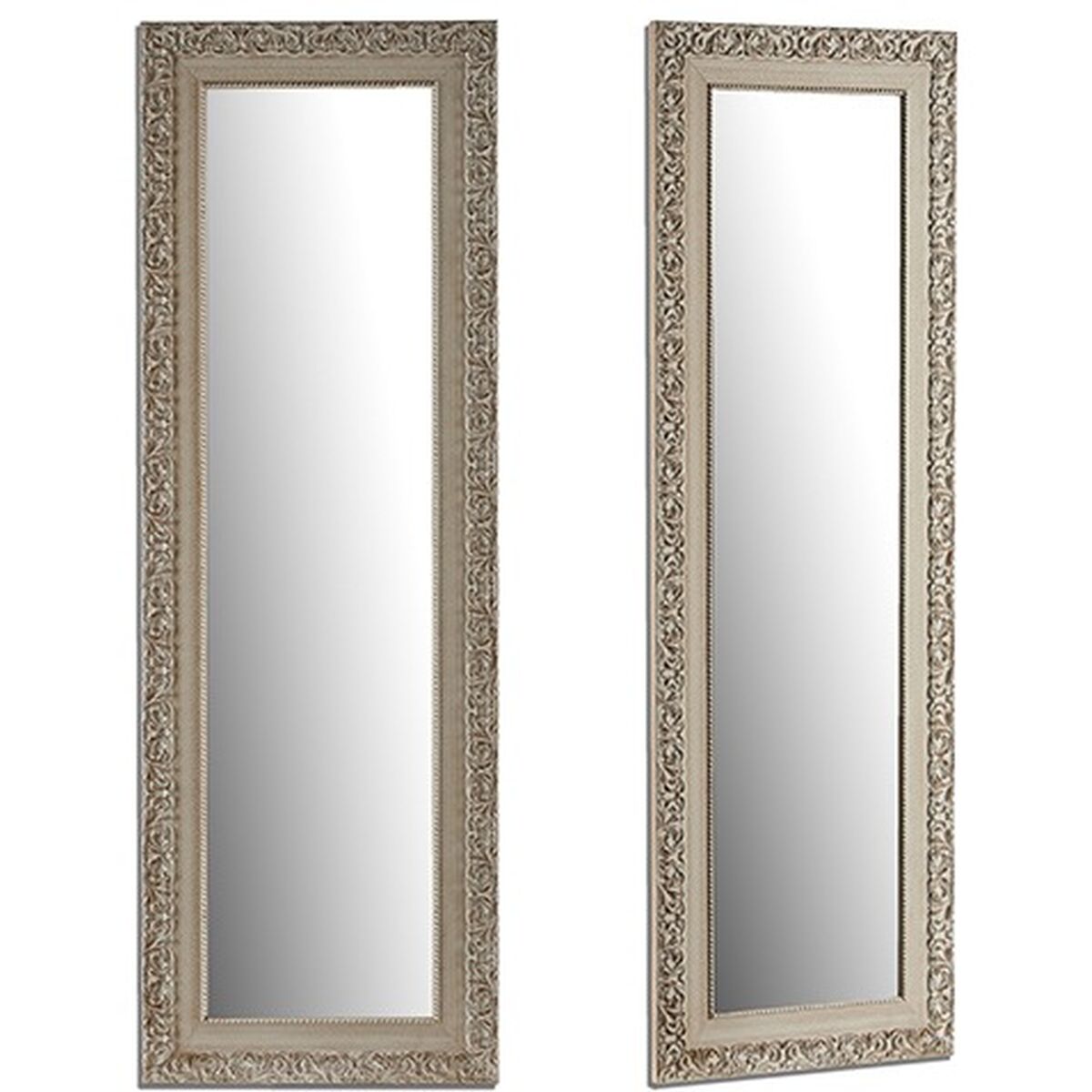 Väggspegel Vit Trä Glas 45,5 x 136 x 1,5 cm (2 antal) - 2