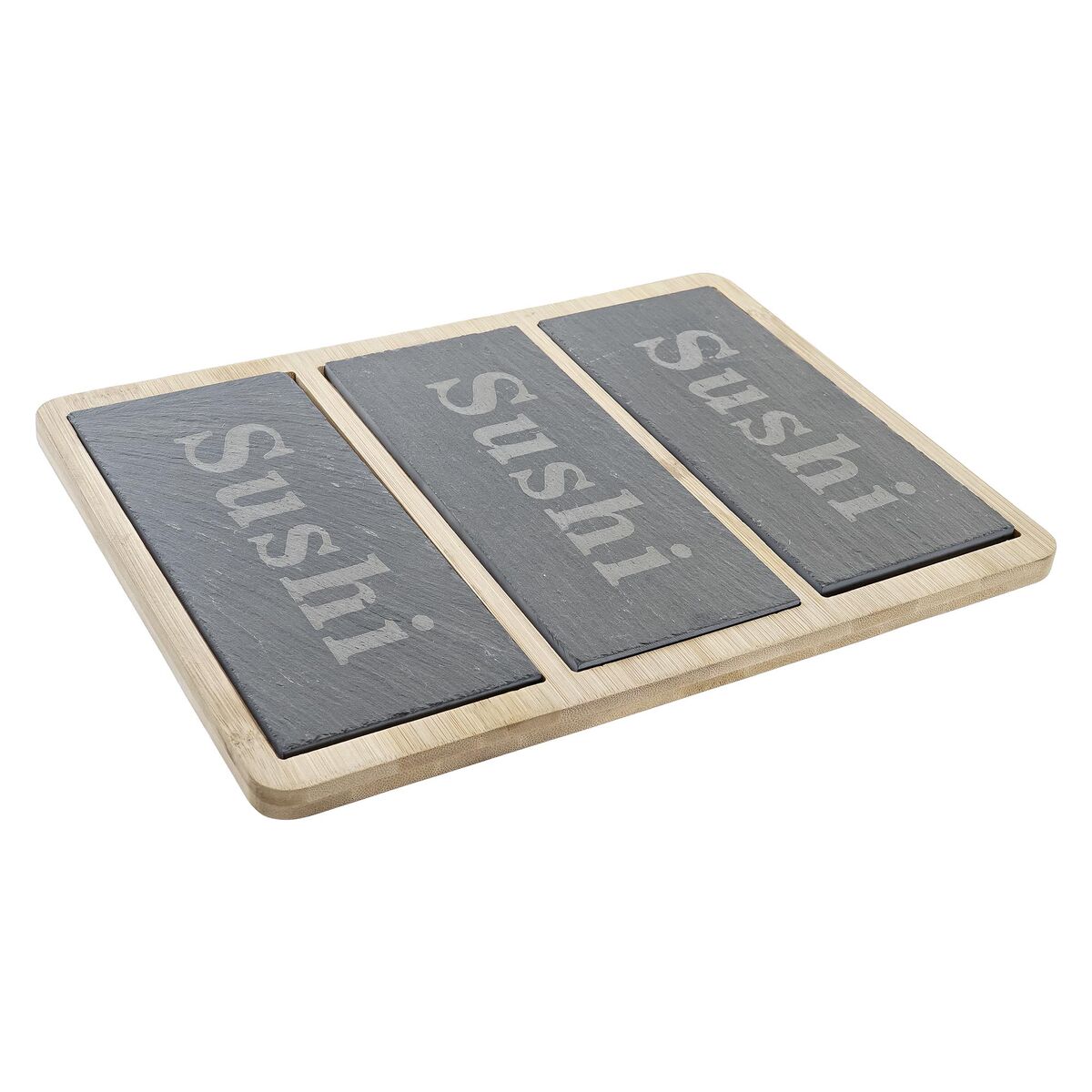 Sushiset DKD Home Decor Bambu Skiffer Svart Naturell Orientalisk 25 x 19 x 3 cm - 4