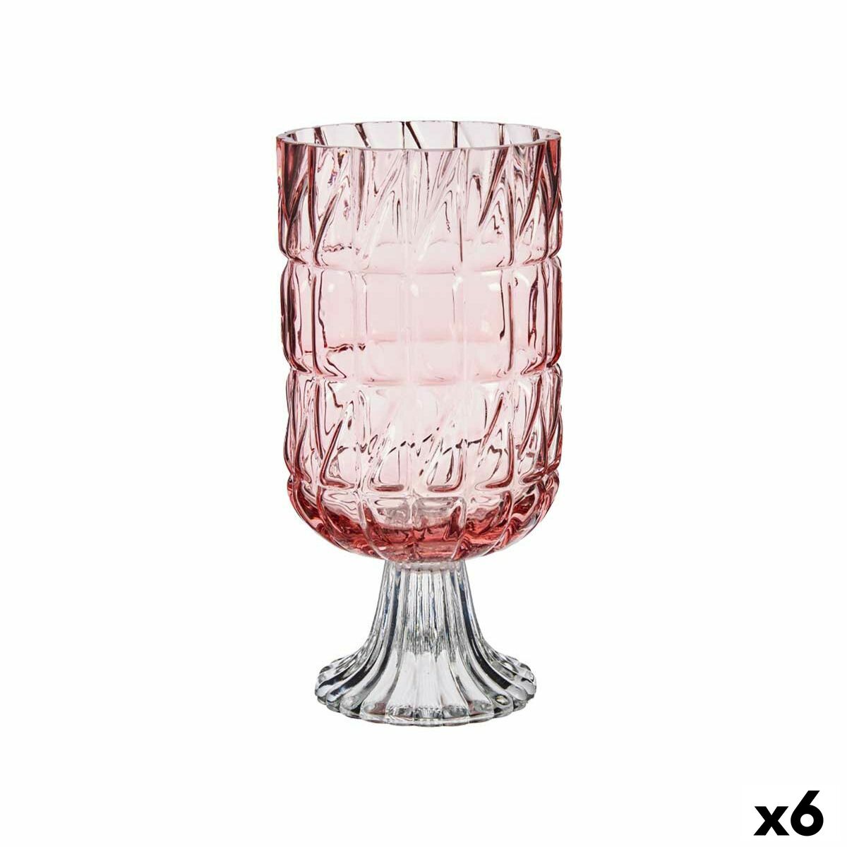Vas Gravyr Ljusrosa Glas 13 x 26,5 x 13 cm (6 antal)
