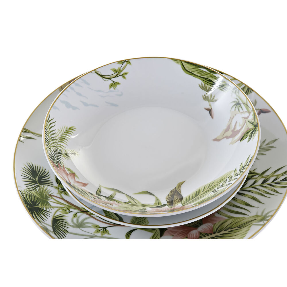 Servissats DKD Home Decor Tropiskt Porslin (18 pcs) - 3