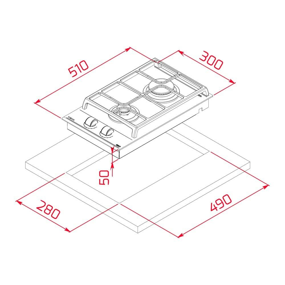 Gasplatta Teka GZC32300XBA 3800W (30 CM) - 2