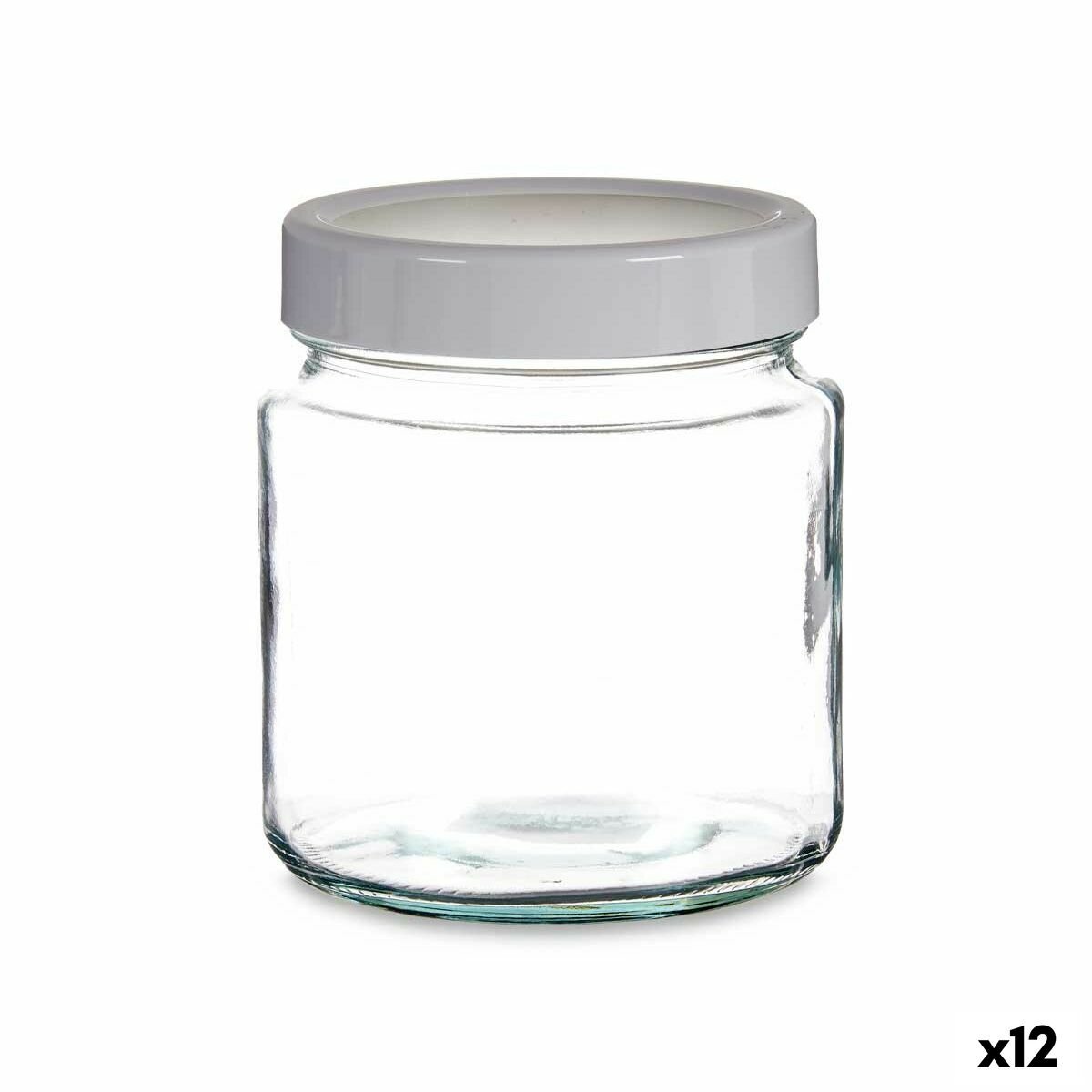 Burk Vit Plast 1 L 11,5 x 13,2 x 11,5 cm (12 antal)