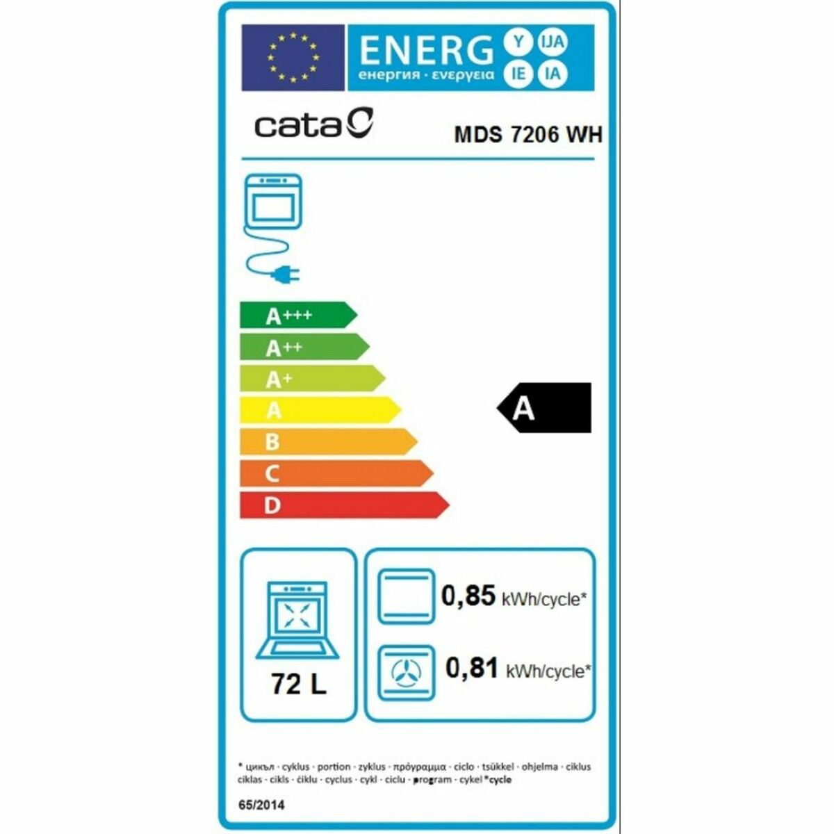 Konventionell ugn Cata MDS7205X 2650 W 72 L 1400 W - 4