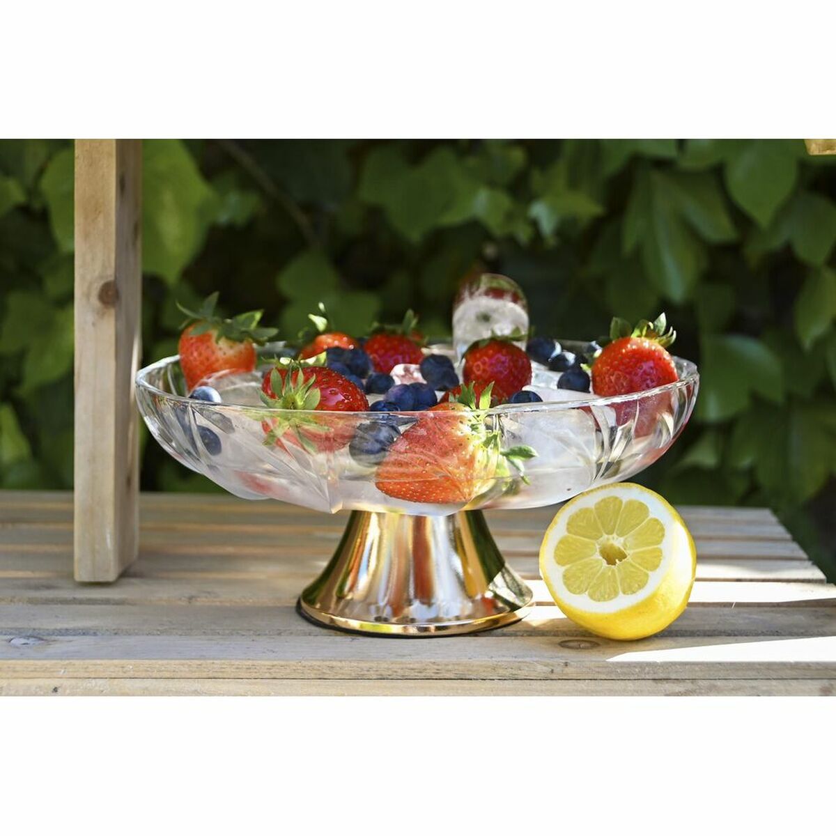 Bricka DKD Home Decor Transparent Gyllene Metall Glas 25 x 25 x 11 cm - 4