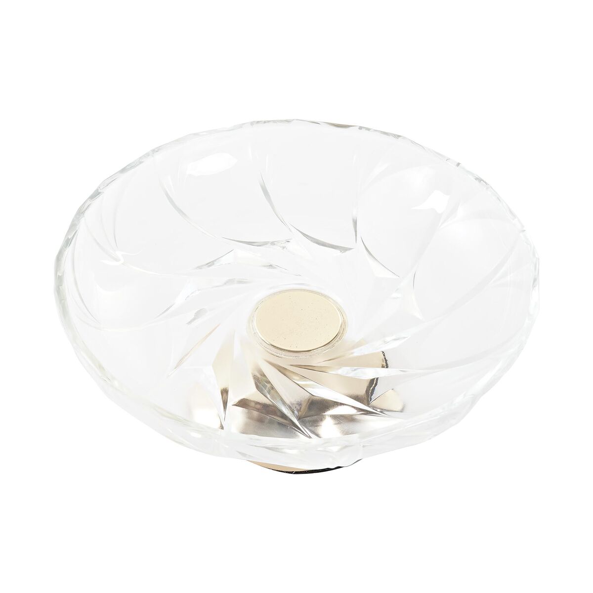 Bricka DKD Home Decor Transparent Gyllene Metall Glas 25 x 25 x 11 cm - 2