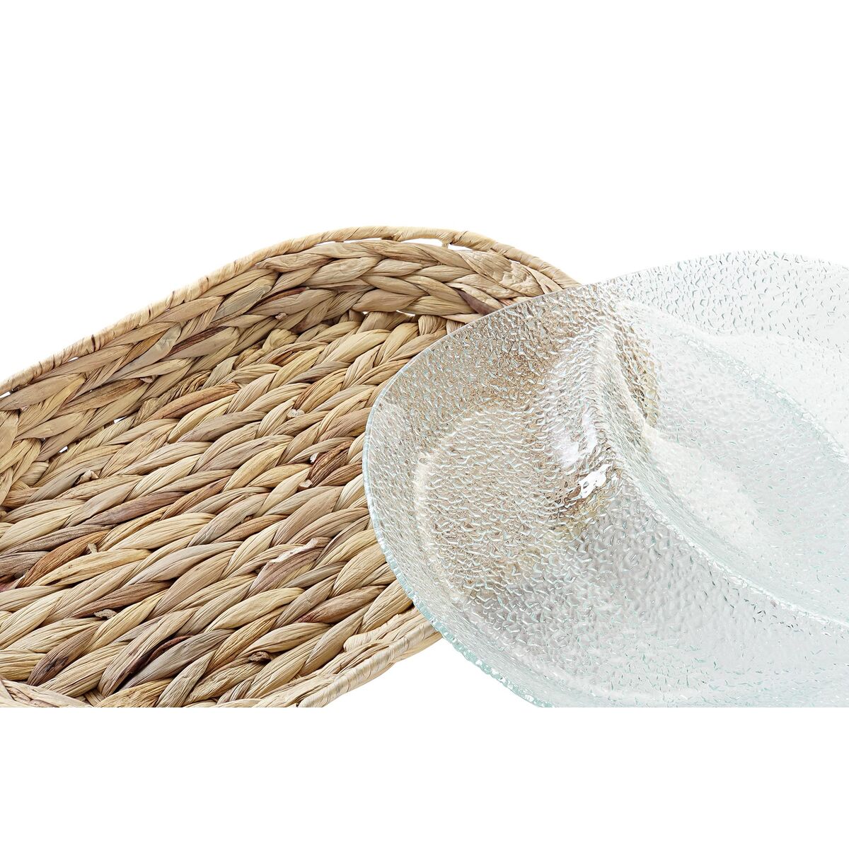 Snacksbricka DKD Home Decor 38 x 25 x 4 cm Glas Naturell Transparent - 2