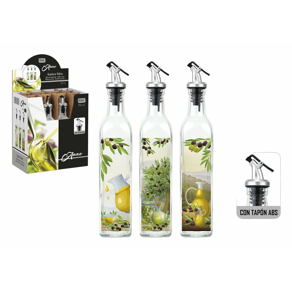 Oljeflaska Anna Glas 750 ml