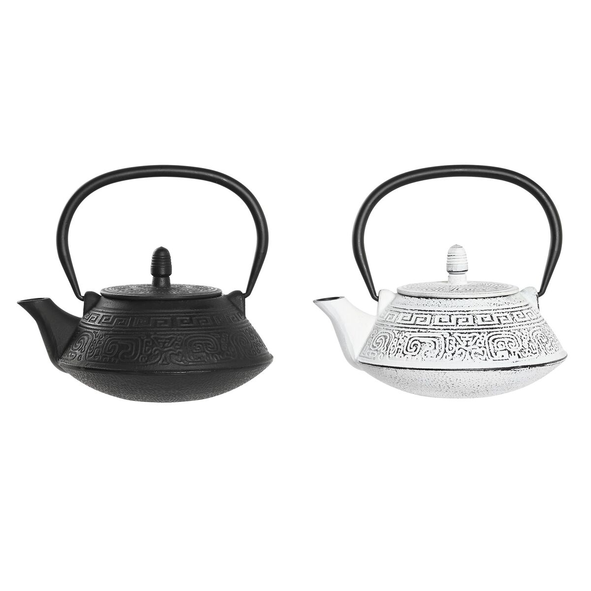 Tekanna DKD Home Decor Svart Rostfritt stål Vit (2 antal)