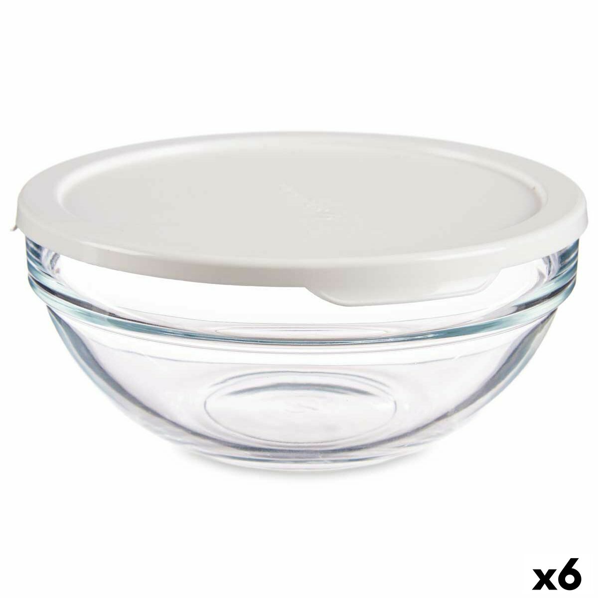 Rund matlåda med lock Chefs Vit 595 ml 14 x 6,3 x 14 cm (6 antal)