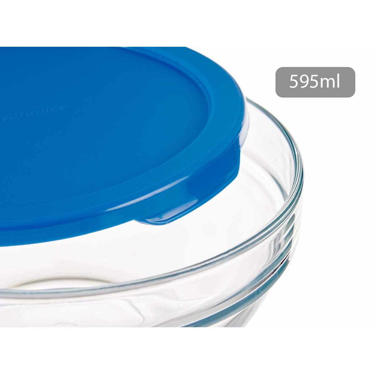 Rund matlåda med lock Chefs Blå 595 ml 14 x 6,3 x 14 cm (6 antal) - 2